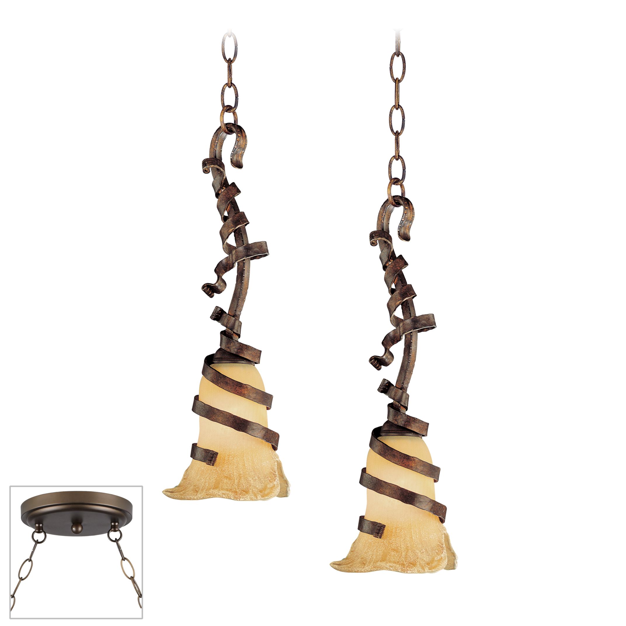 Solara Bronze Double Swag Chandelier