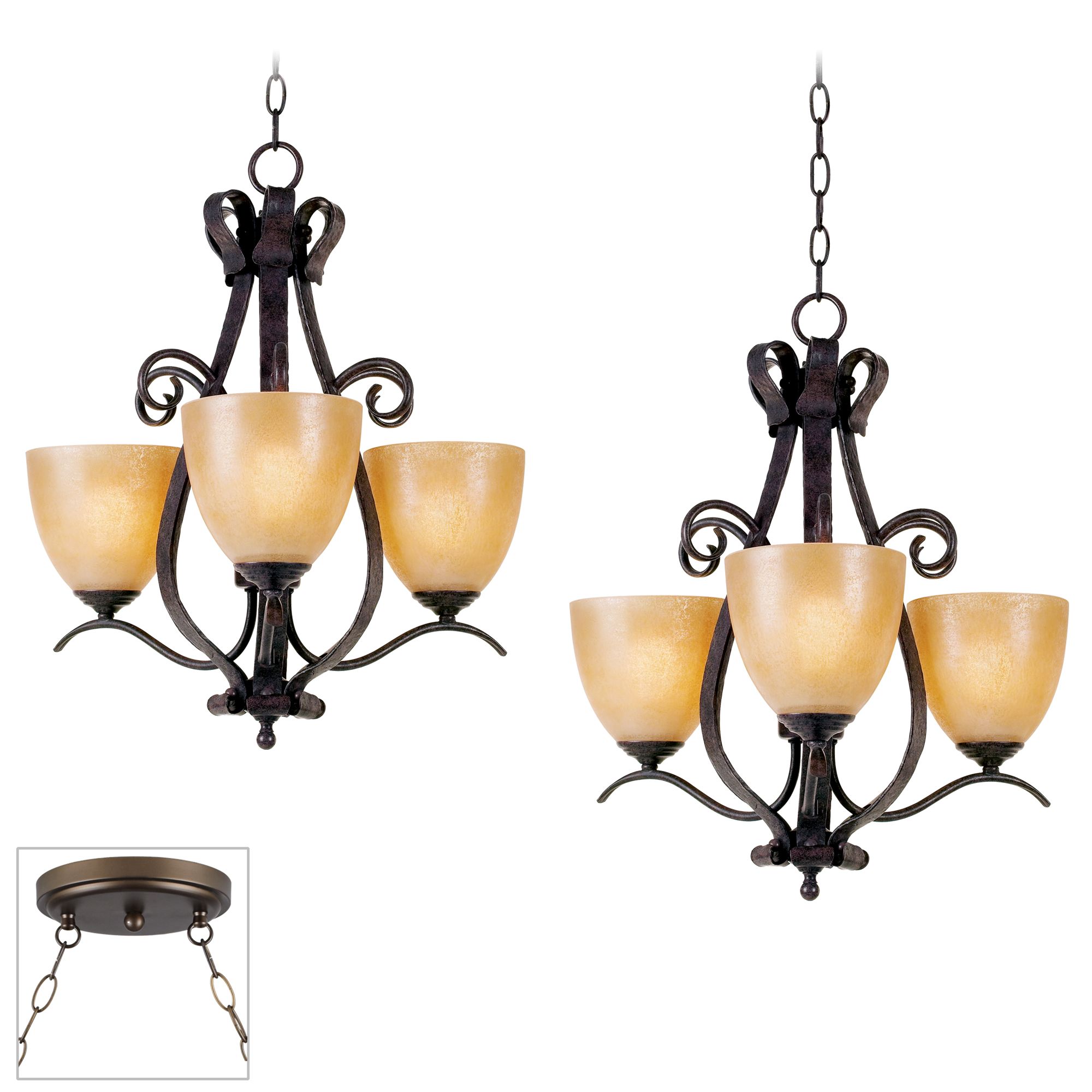 Modella Bronze Double Swag Chandelier