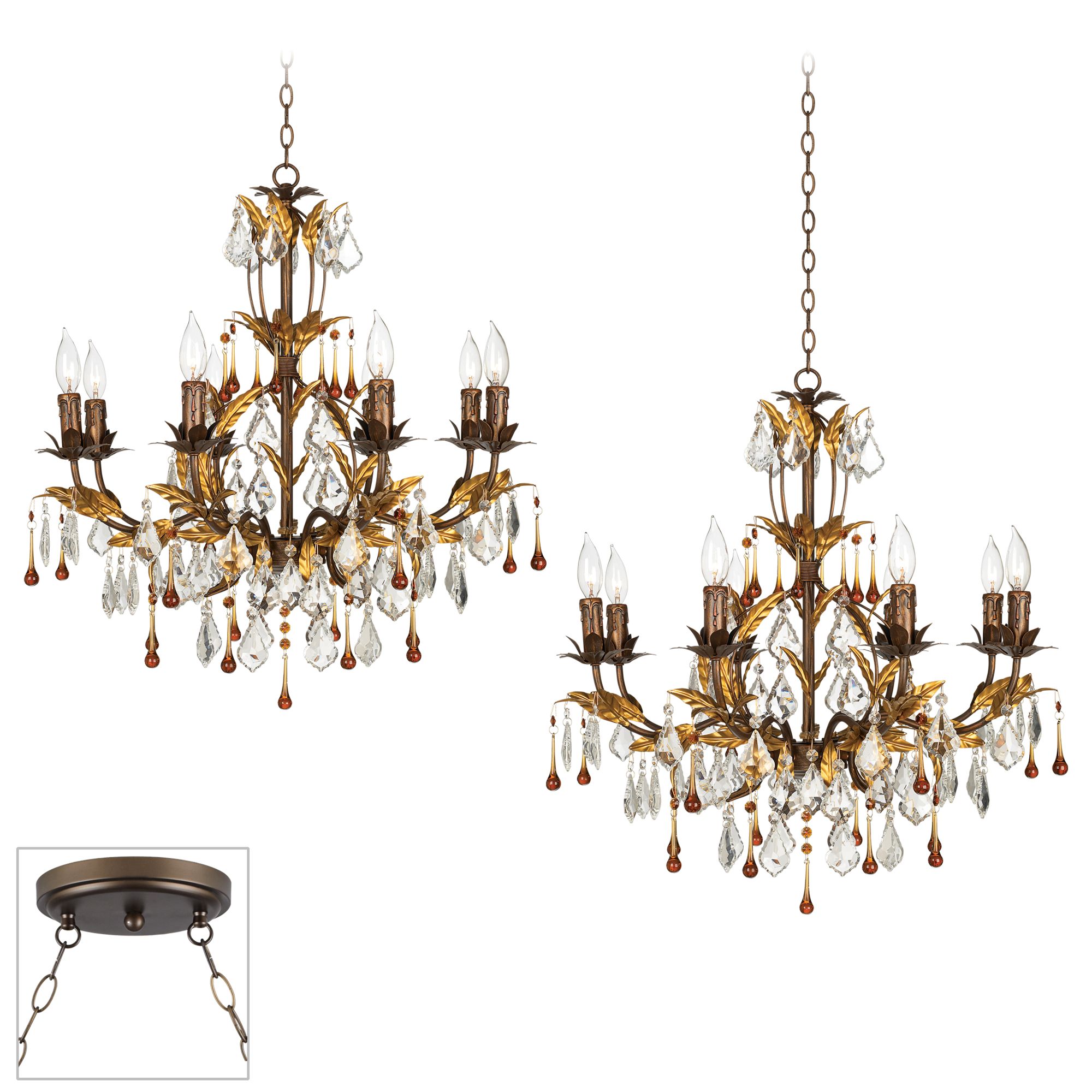 Venezia Golden Bronze Double Swag Chandelier