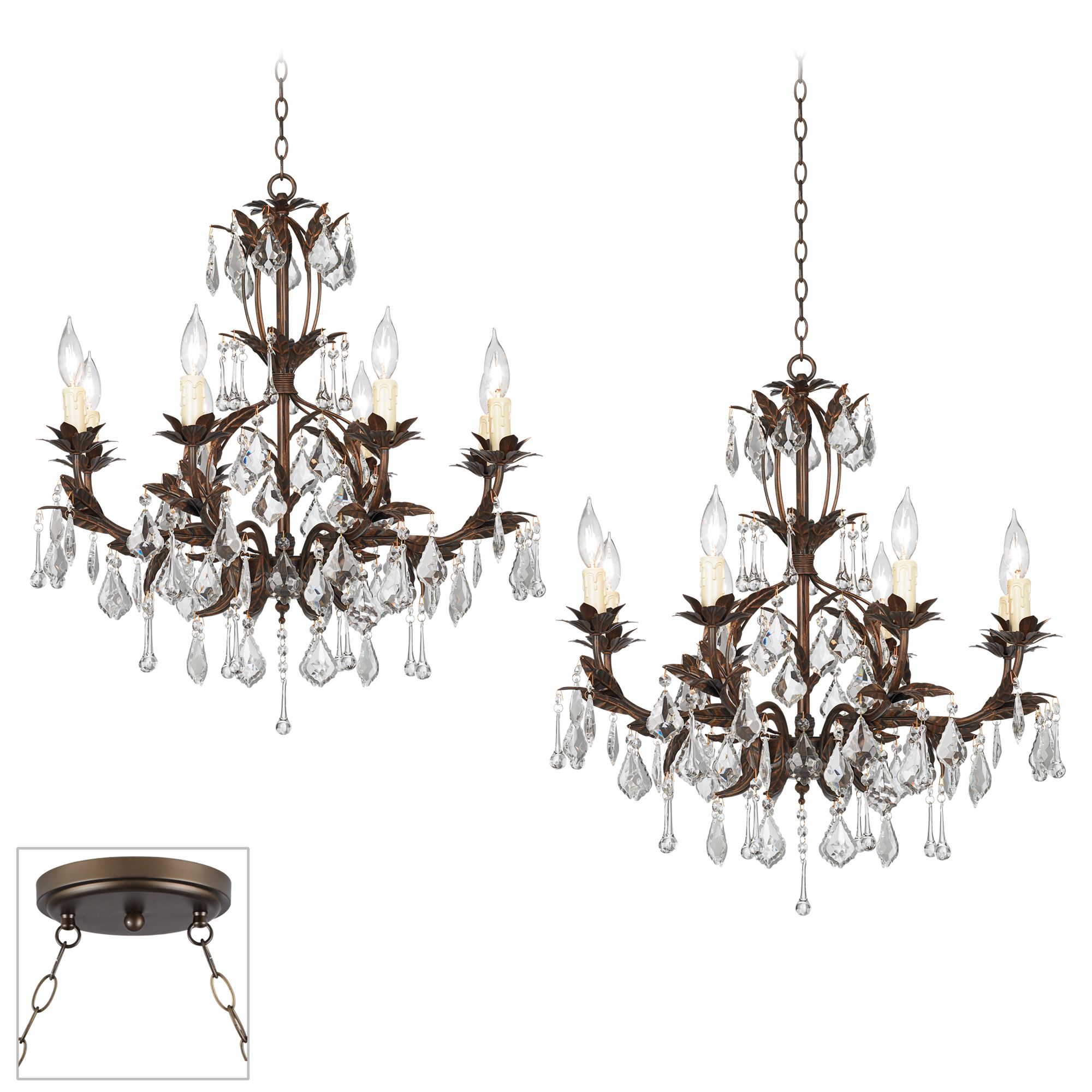 Venezia Bronze Double Swag Chandelier