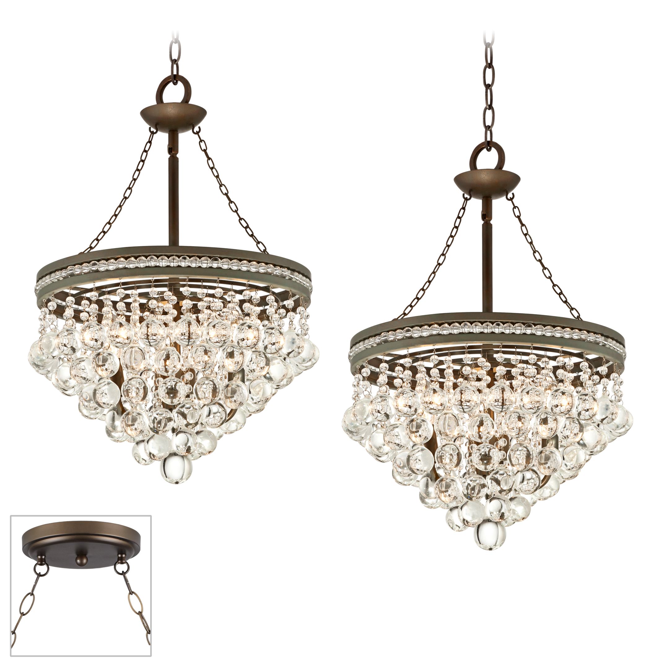 Regina Crystal Bronze Double Swag Chandelier