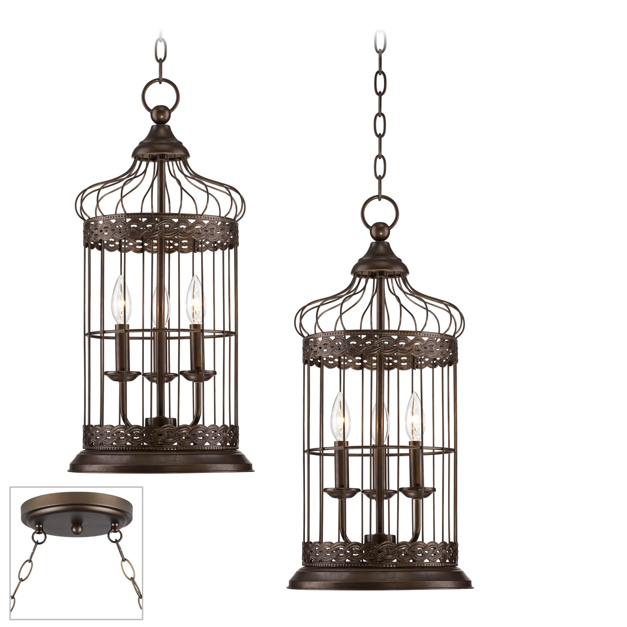 Byzantine Dome Bronze Double Swag Chandelier