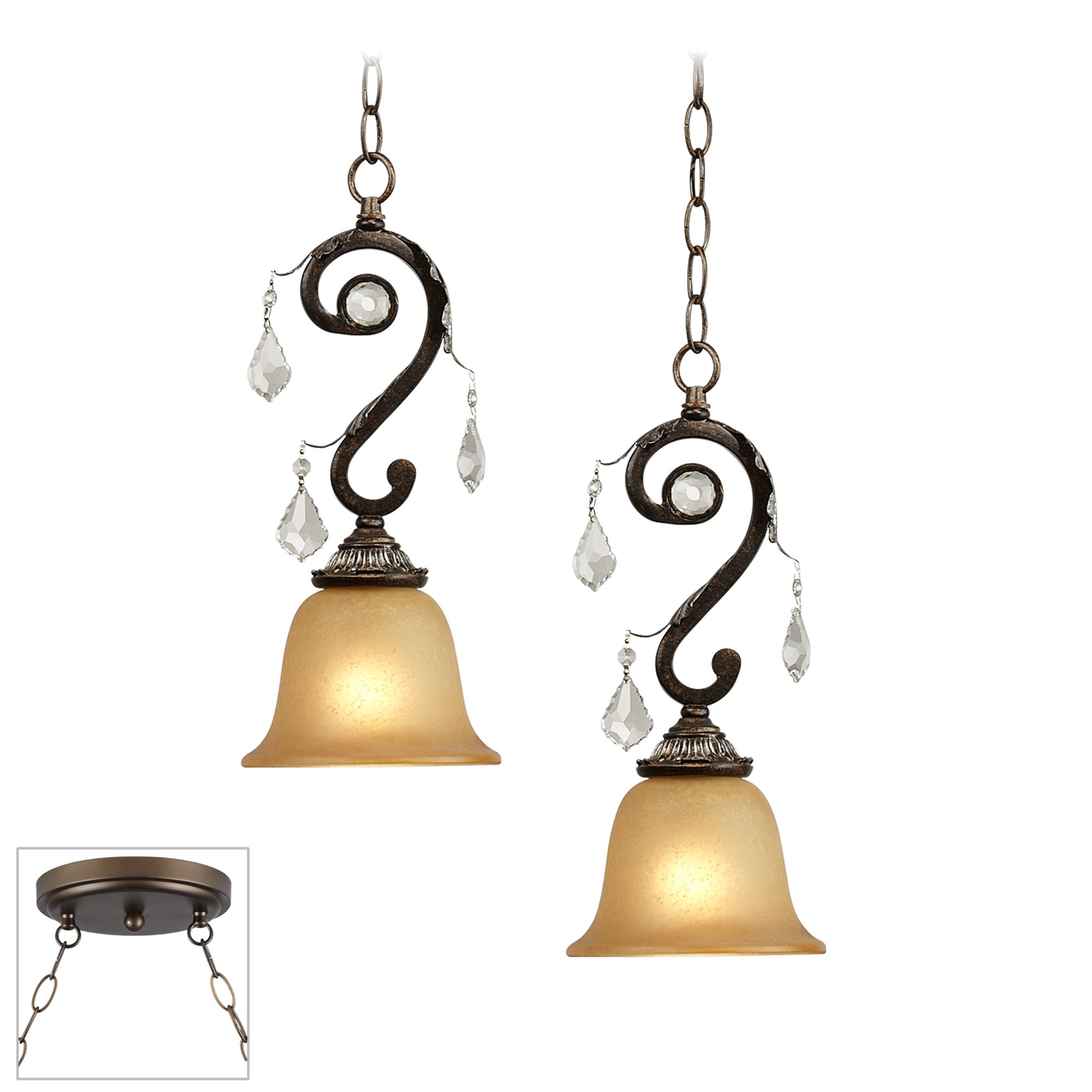 Kathy Ireland Rama de Luces Bronze Double Swag Chandelier