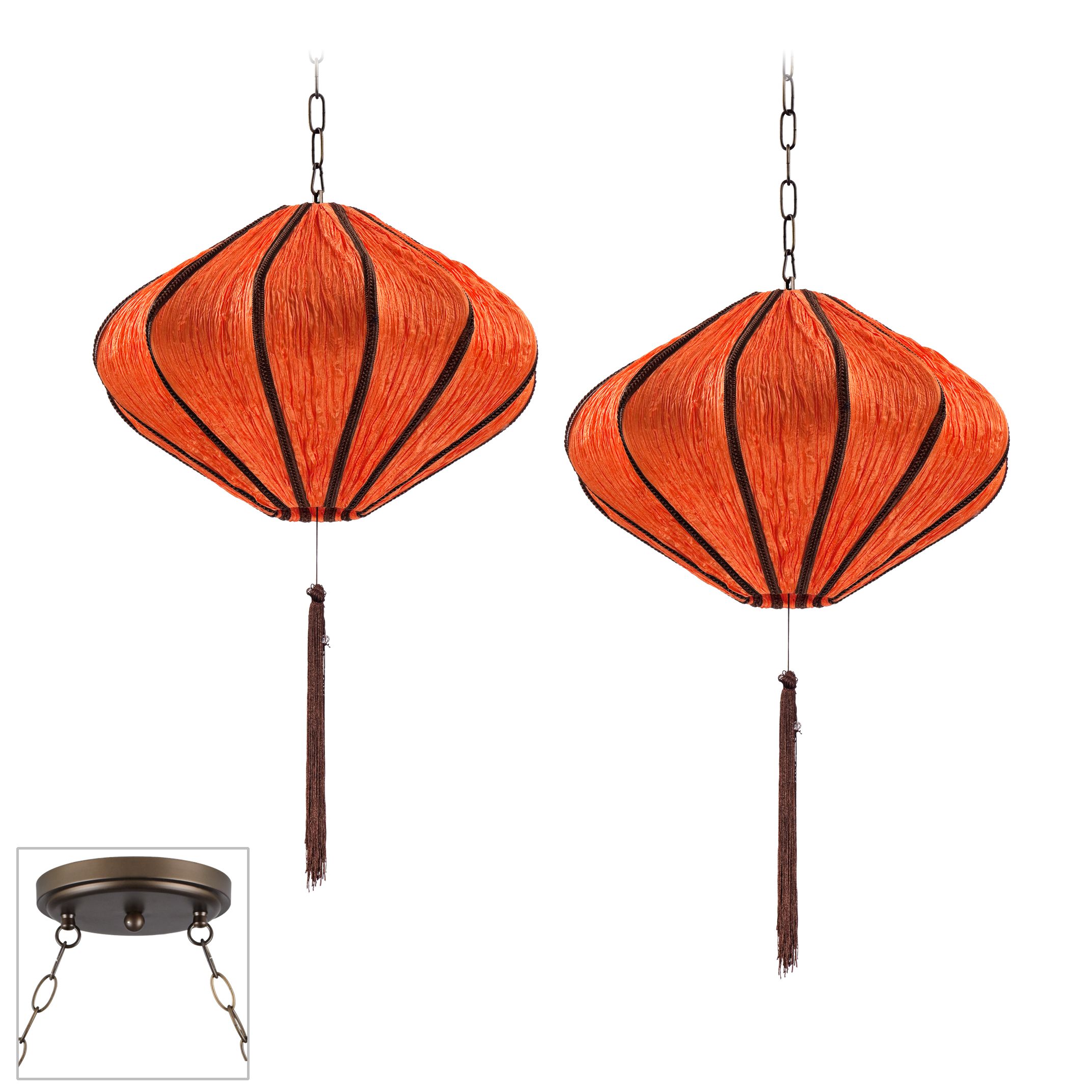 Song Orange Bronze Double Swag Chandelier