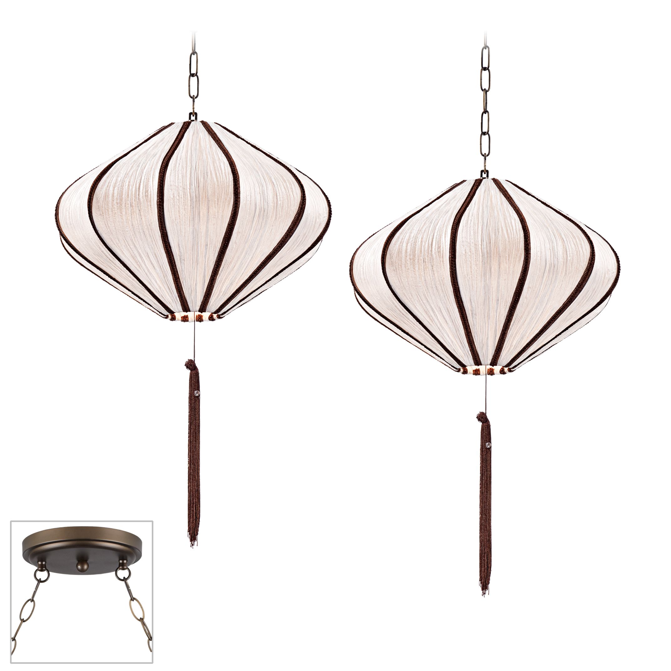 Song Ivory Bronze Double Swag Chandelier