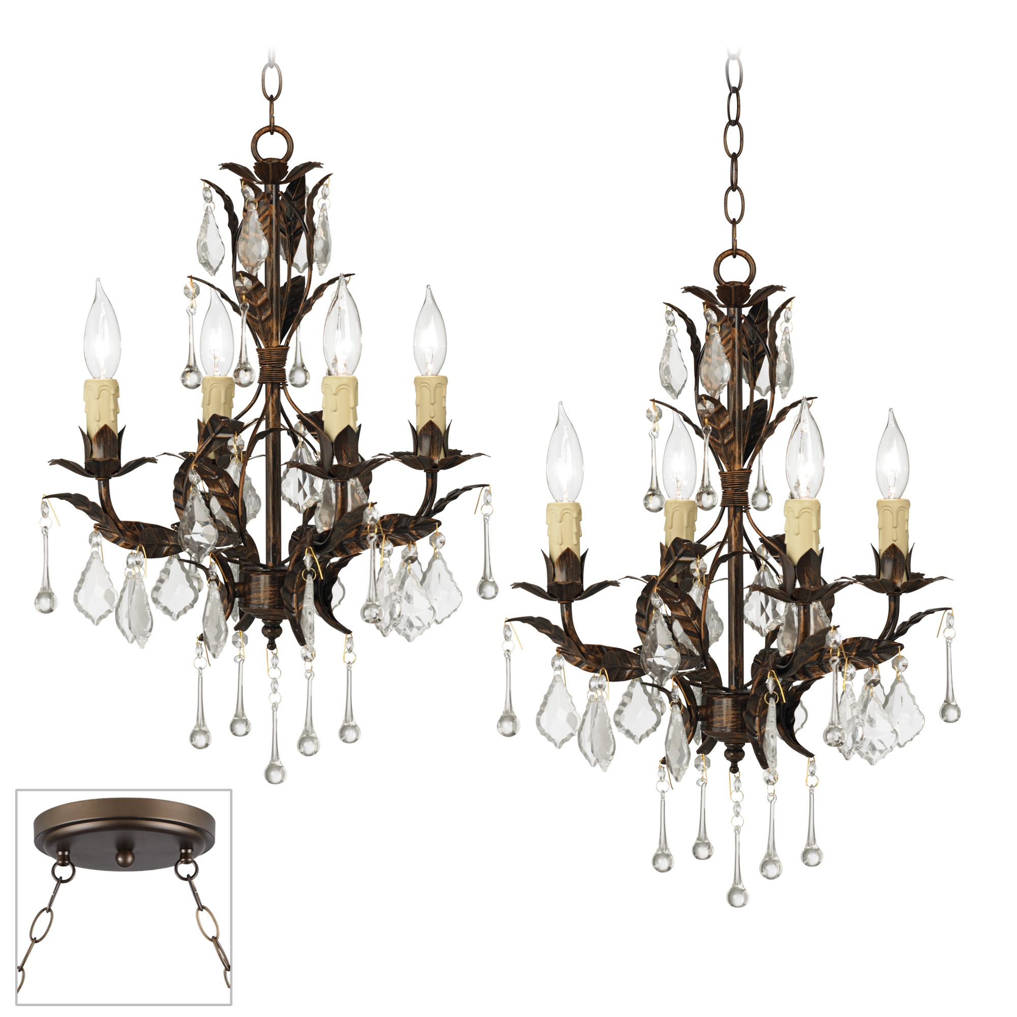 Venezia 8-Light Bronze Double Swag Chandelier
