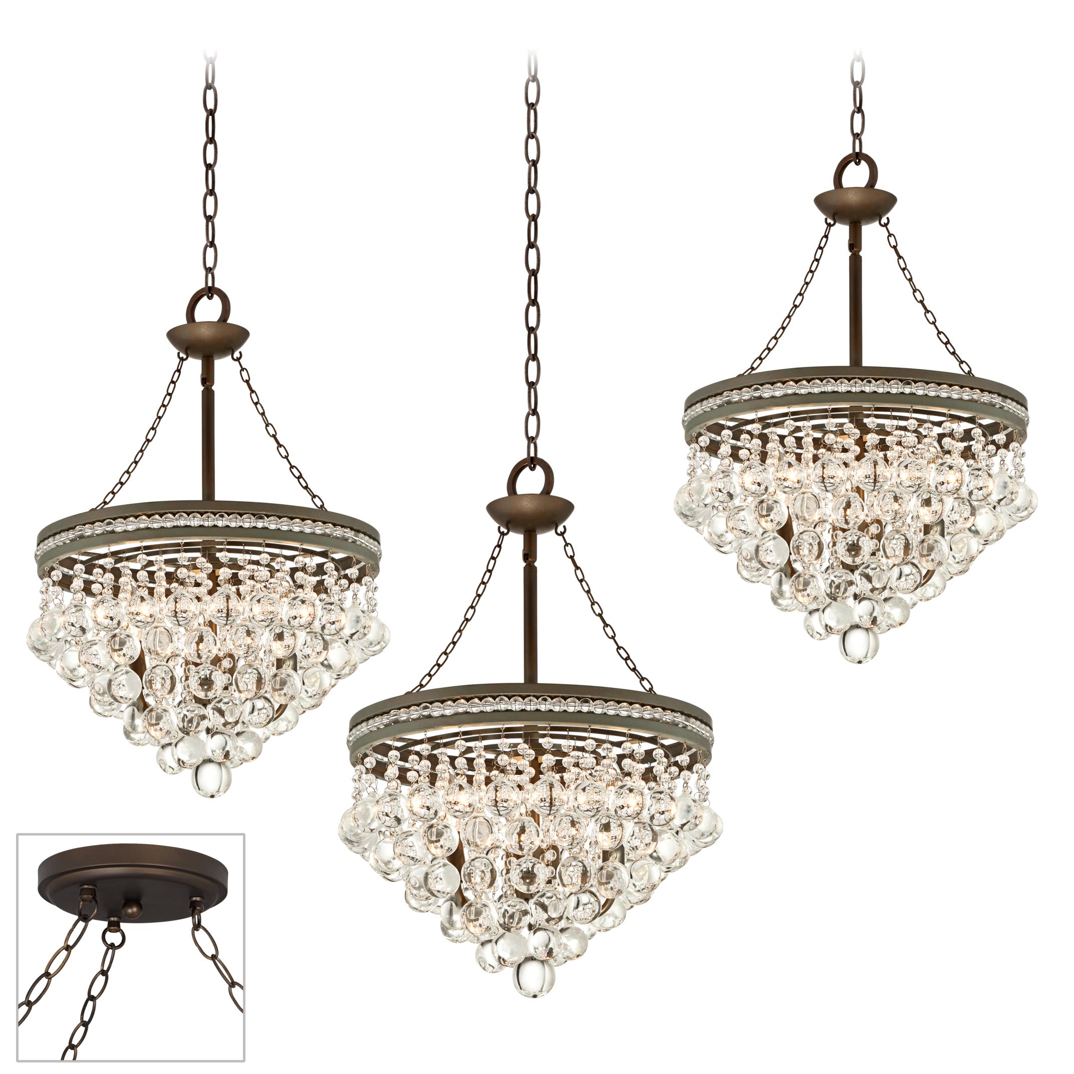 Regina Crystal Bronze Triple Swag Chandelier
