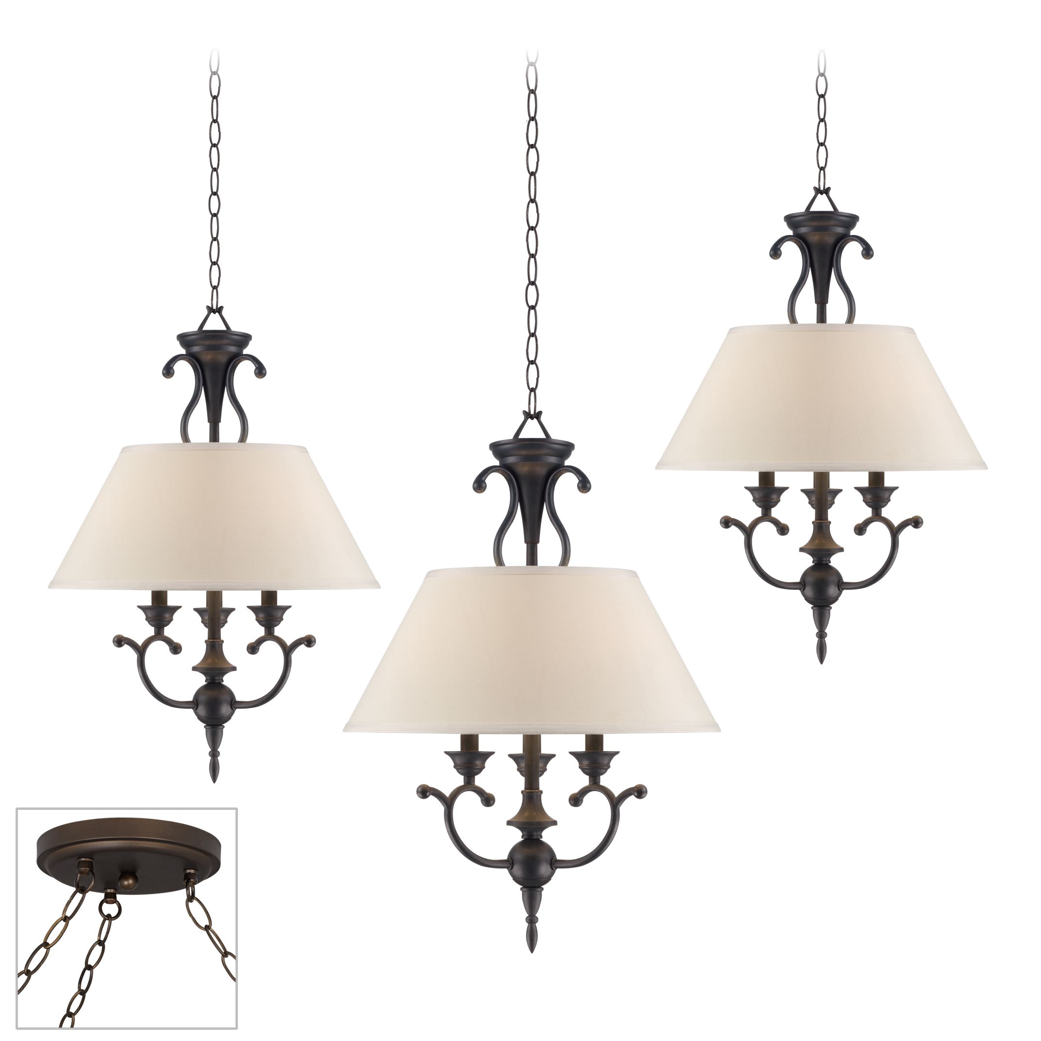Ginger Black Bronze Triple Swag Chandelier