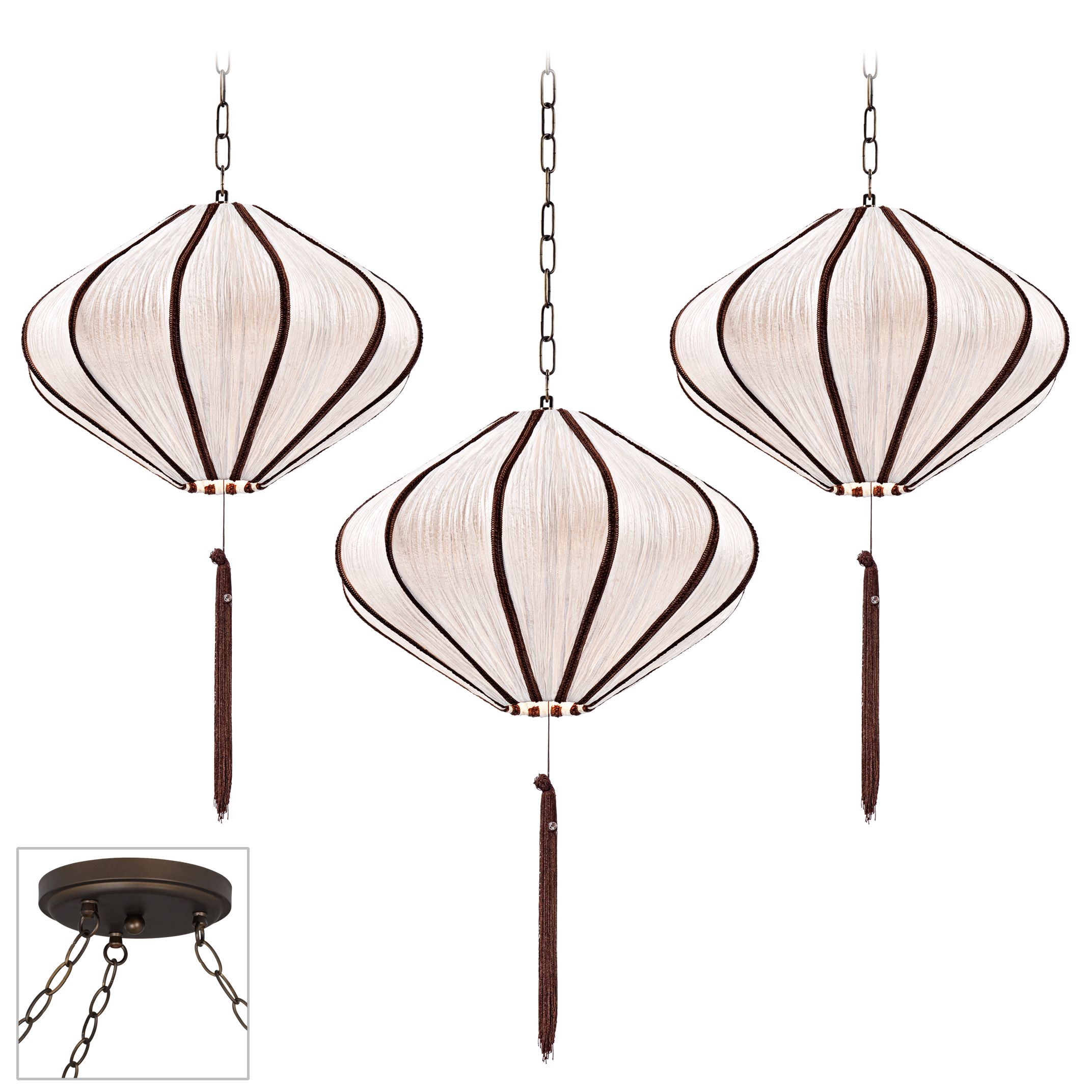 Song Ivory Bronze Triple Swag Chandelier