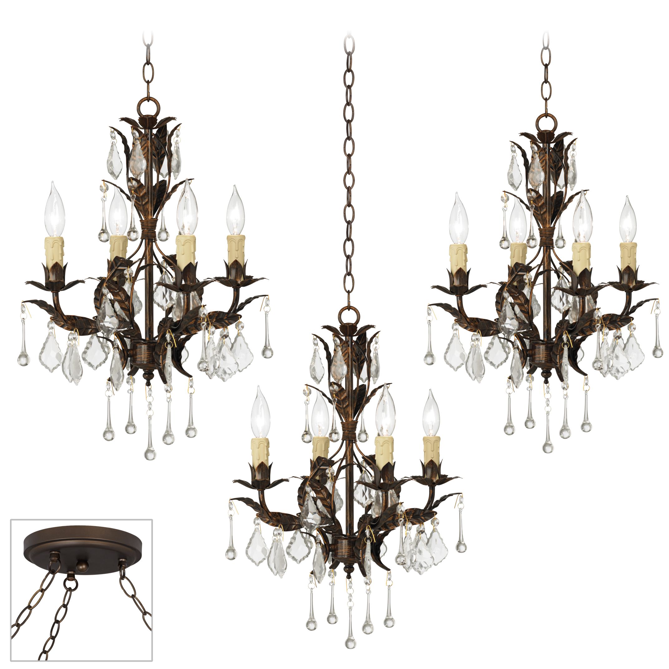Venezia 12-Light Bronze Triple Swag Chandelier