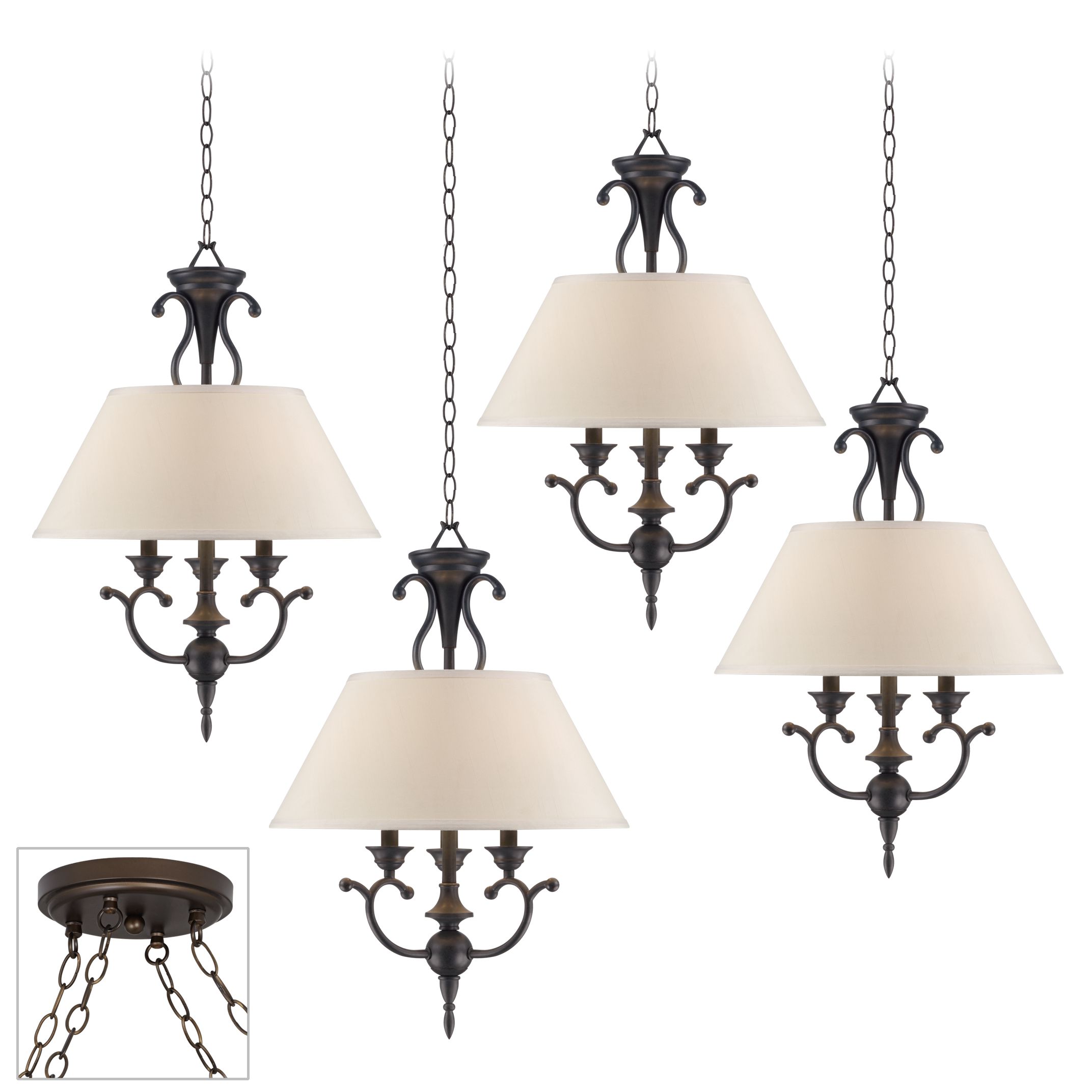Ginger Black Bronze 4 Swag Chandelier