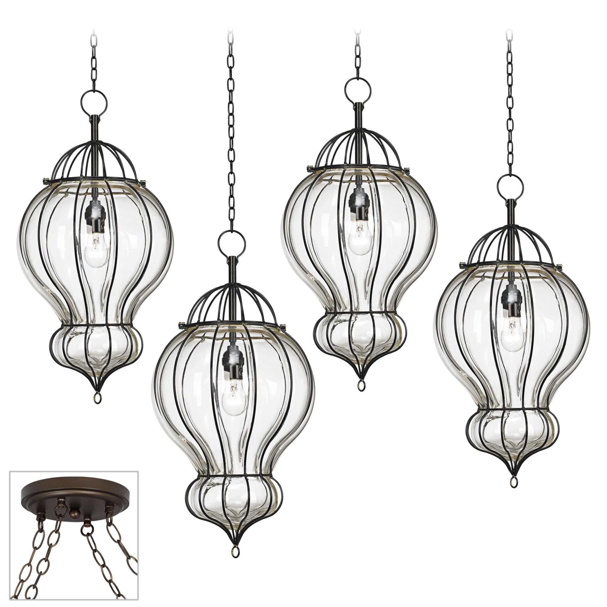 Centinela Gourd Bronze 4 Swag Chandelier