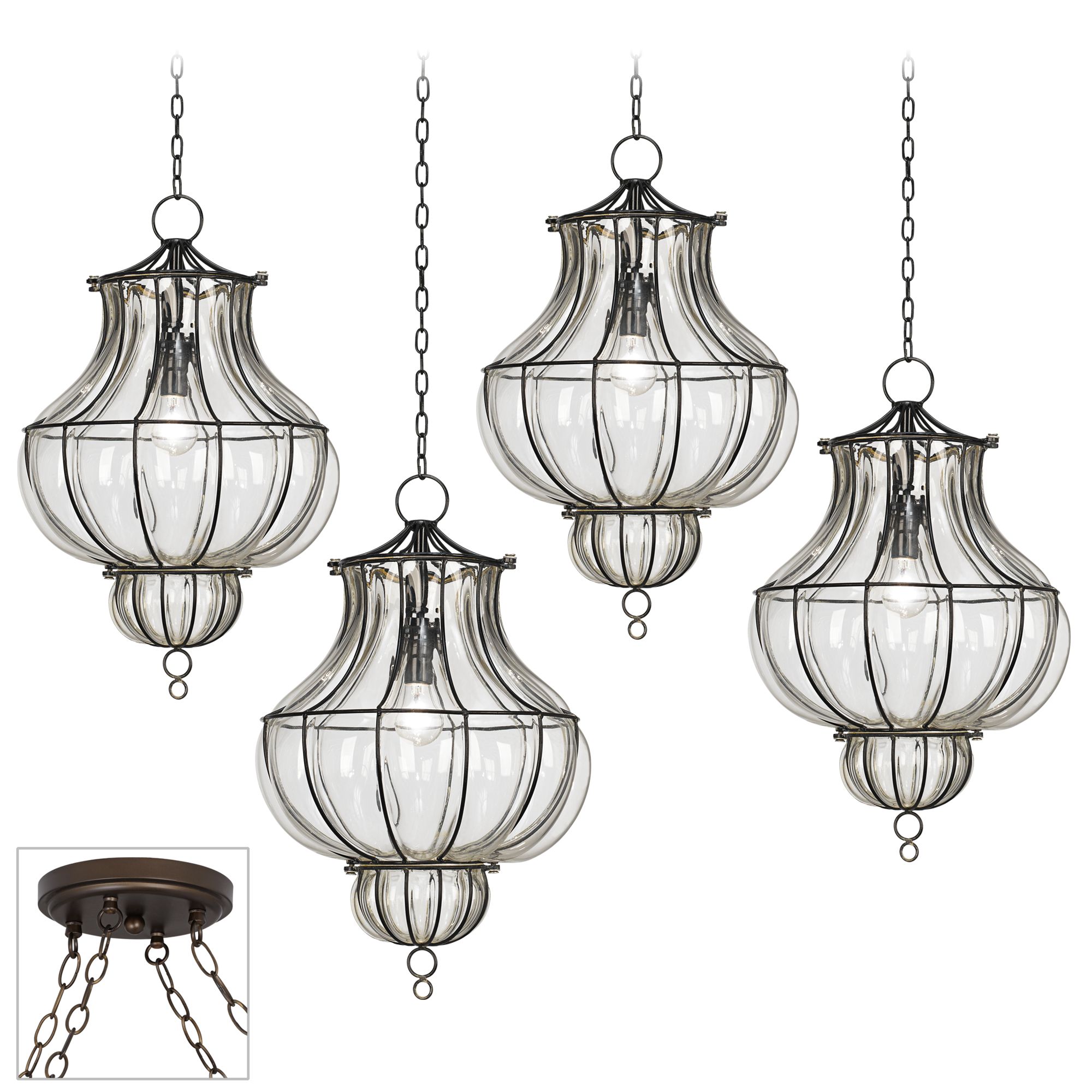 Centinela Lantern Bronze 4 Swag Chandelier