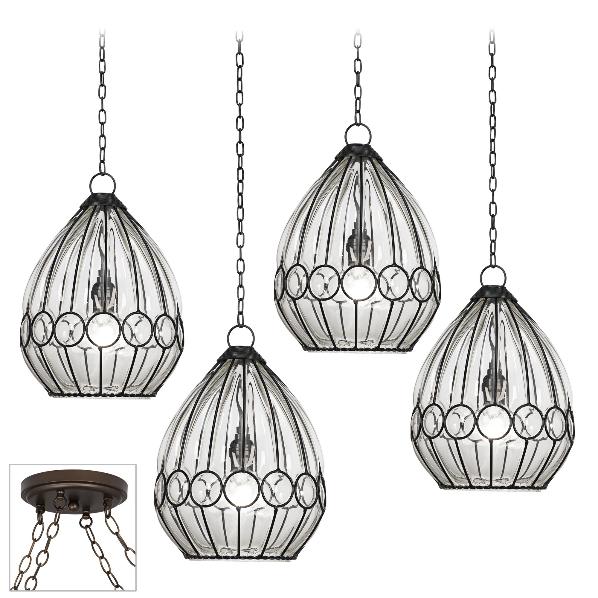 Centinela Drop Bronze 4 Swag Chandelier