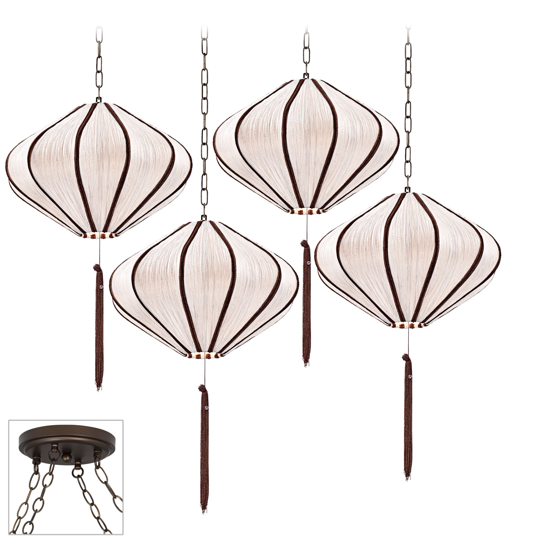 Song Ivory Bronze 4 Swag Chandelier