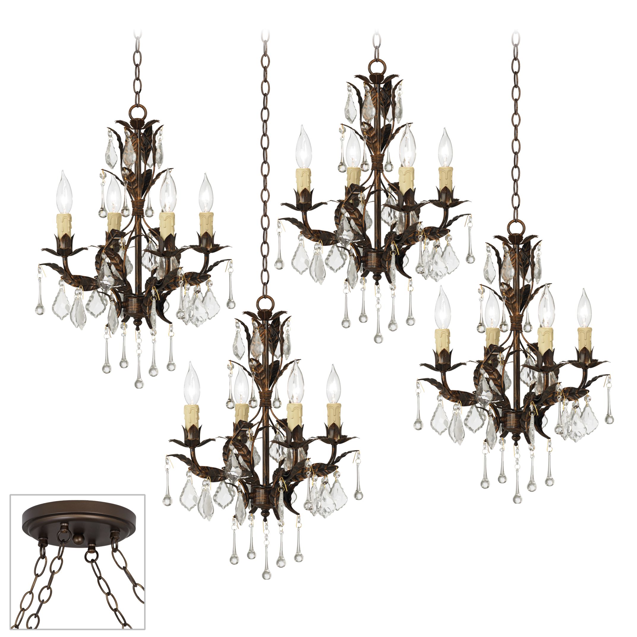 Venezia 16-Light Bronze 4 Swag Chandelier