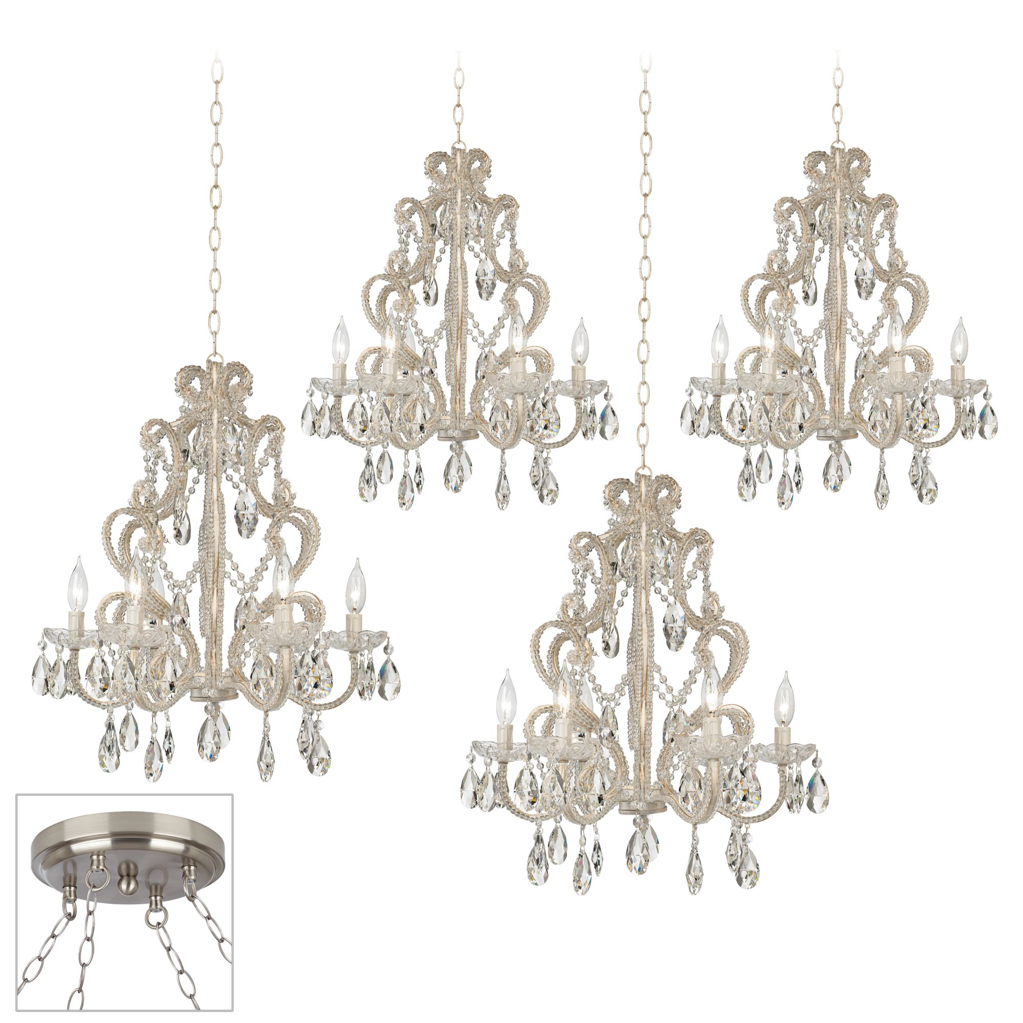 Felician Brushed Steel 4 Swag Chandelier