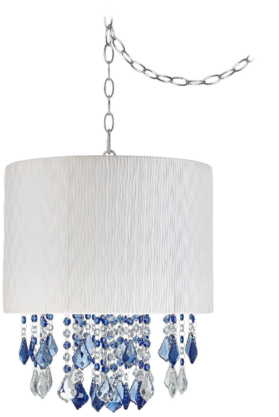 Nicolli Blue 15" Wide Morell White Mini Chandelier