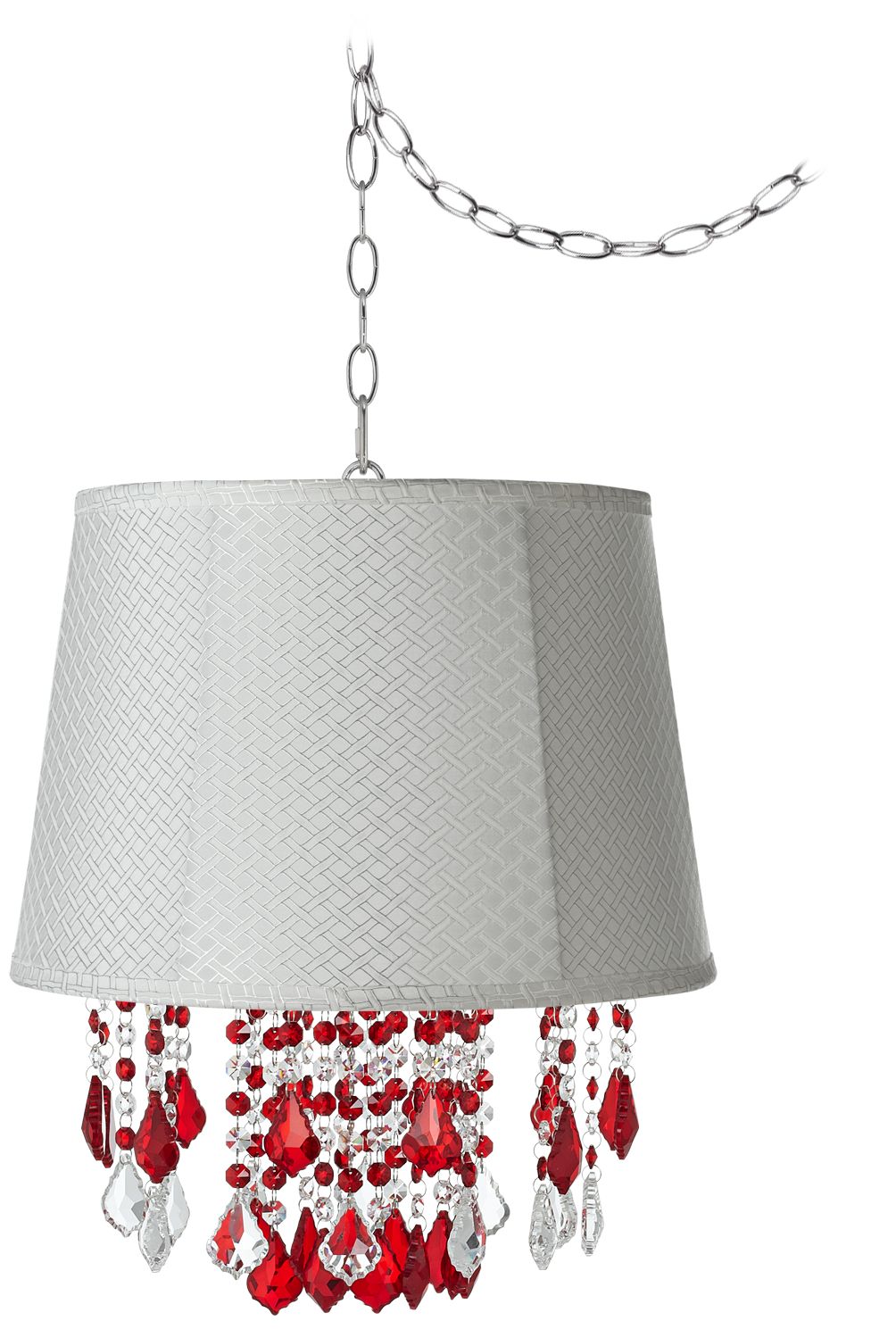 Nicolli Red 16" Wide White Lattice Mini Chandelier