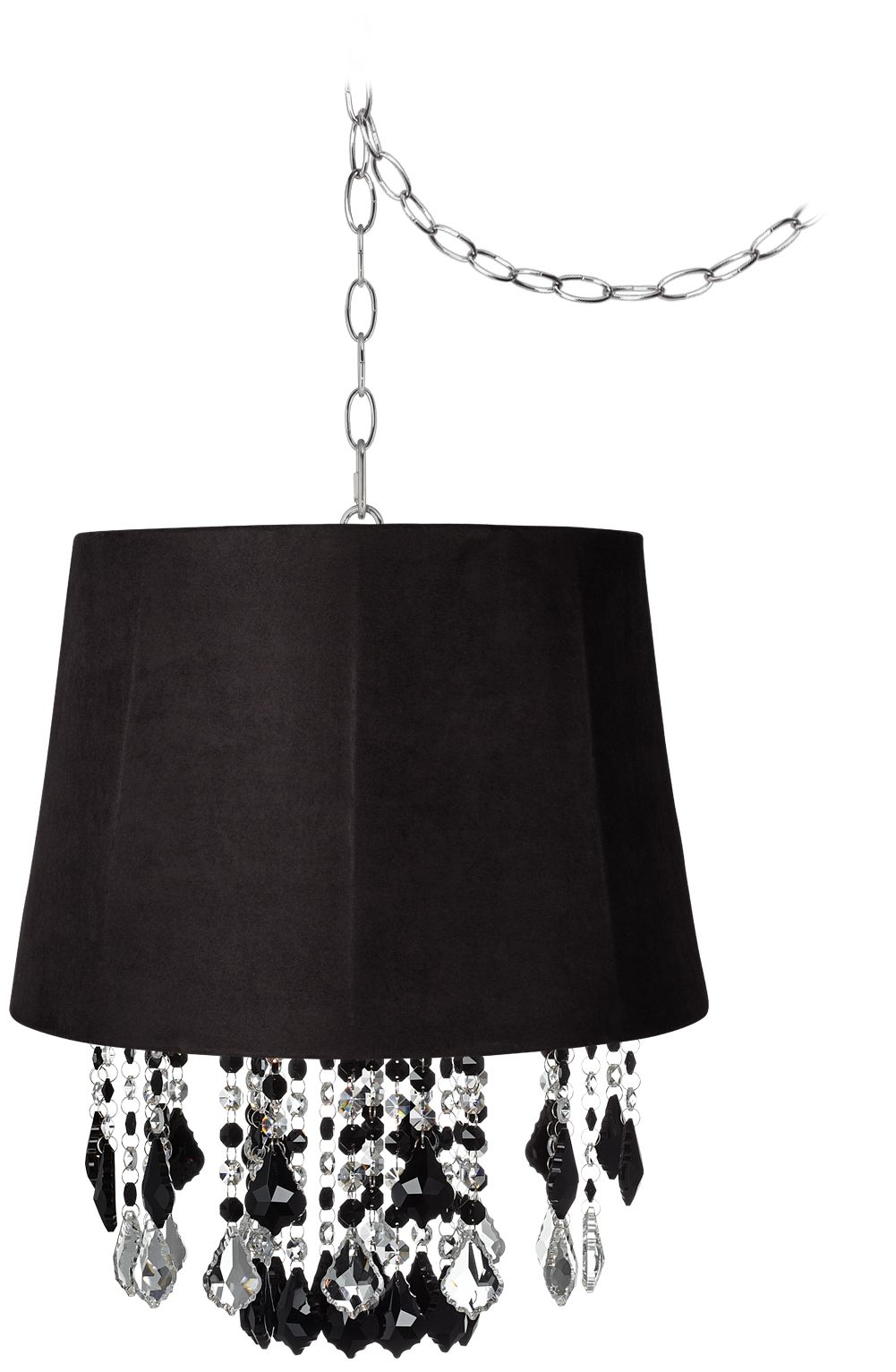Nicolli Black 16" Wide Black Faux Suede Mini Chandelier