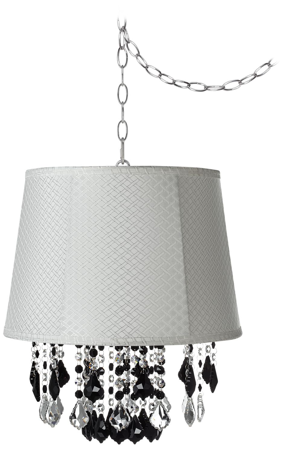 Nicolli Black 16" Wide White Lattice Mini Chandelier