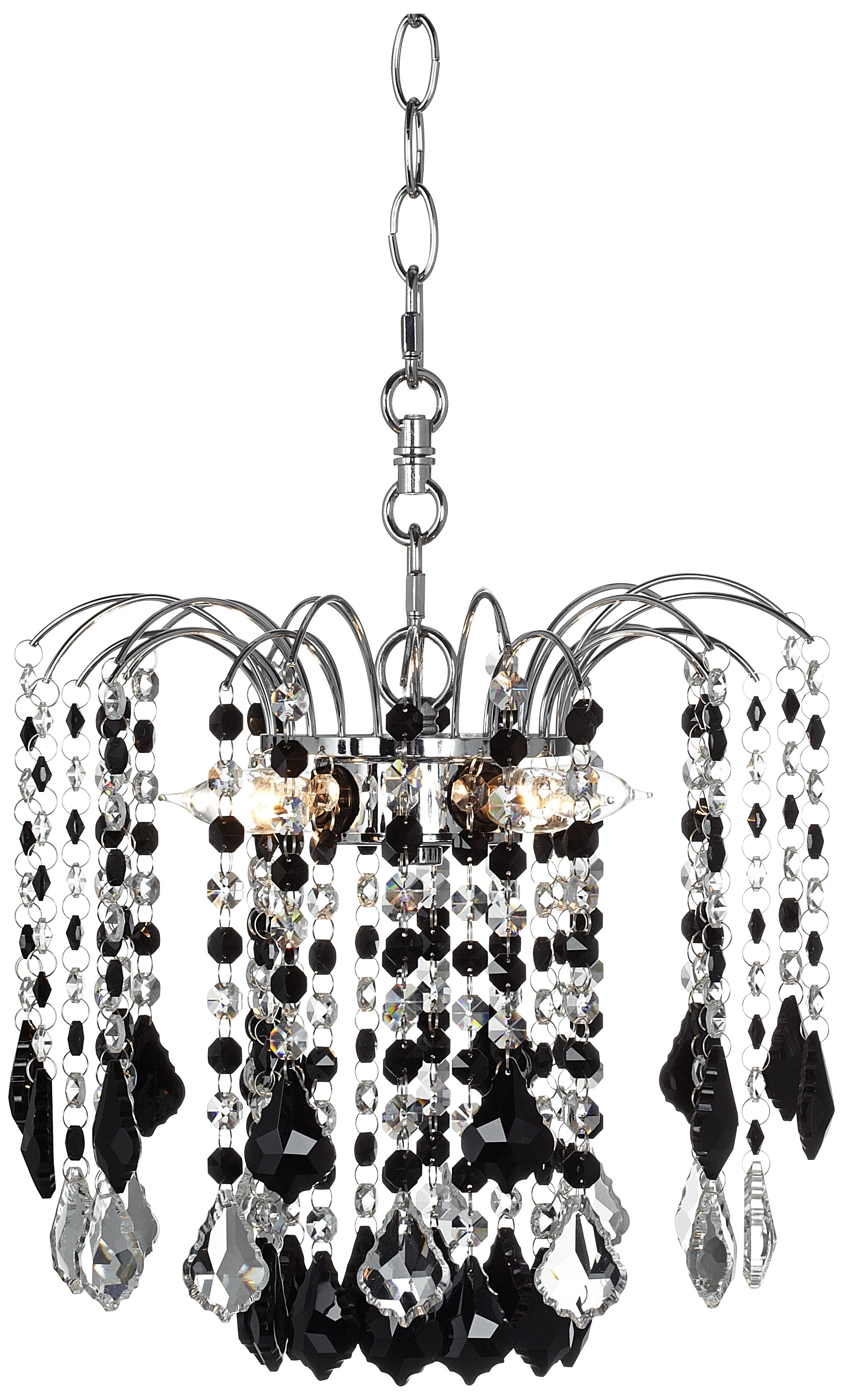 Nicolli Black Crystal 12" Wide Swag Plug-In Chandelier