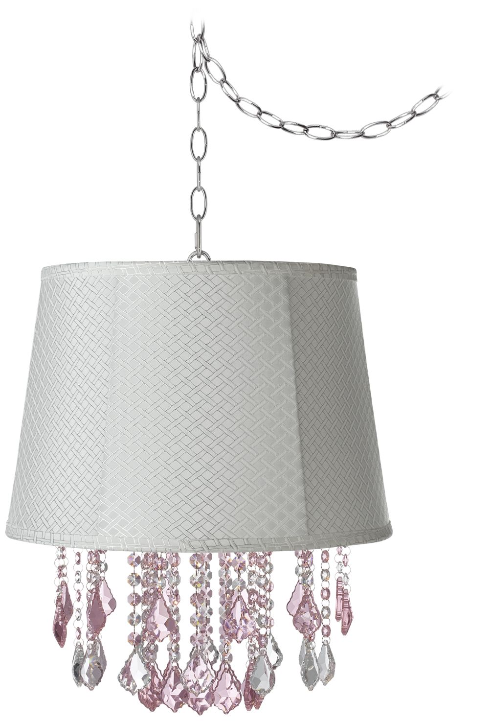 Nicolli Pink 16" Wide White Lattice Mini Chandelier
