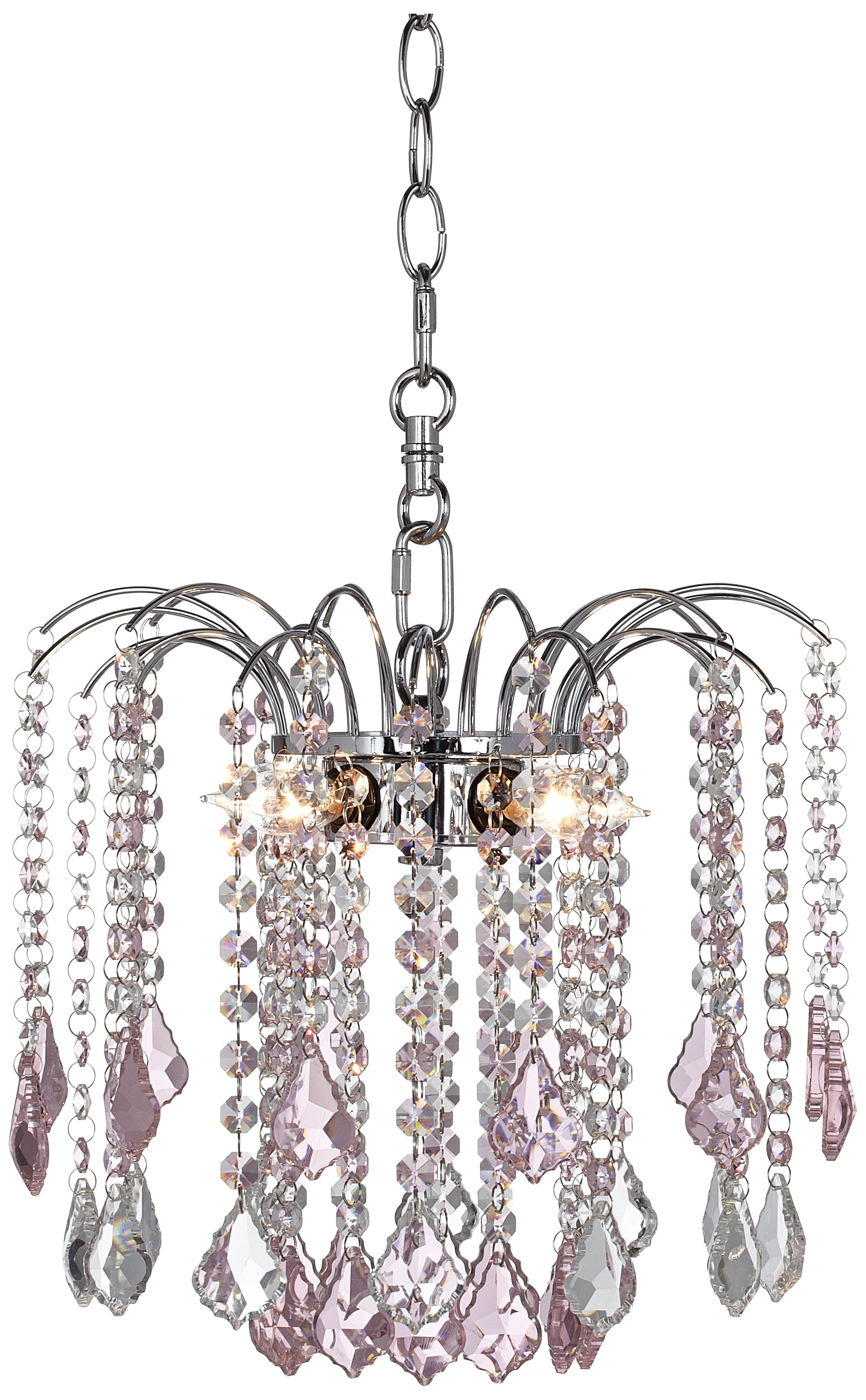 Nicolli Pink Crystal 12" Wide Swag Plug-In Chandelier