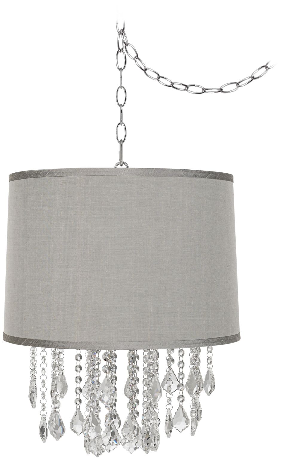 Nicolli Clear 16" Wide Platinum Gray Mini Chandelier