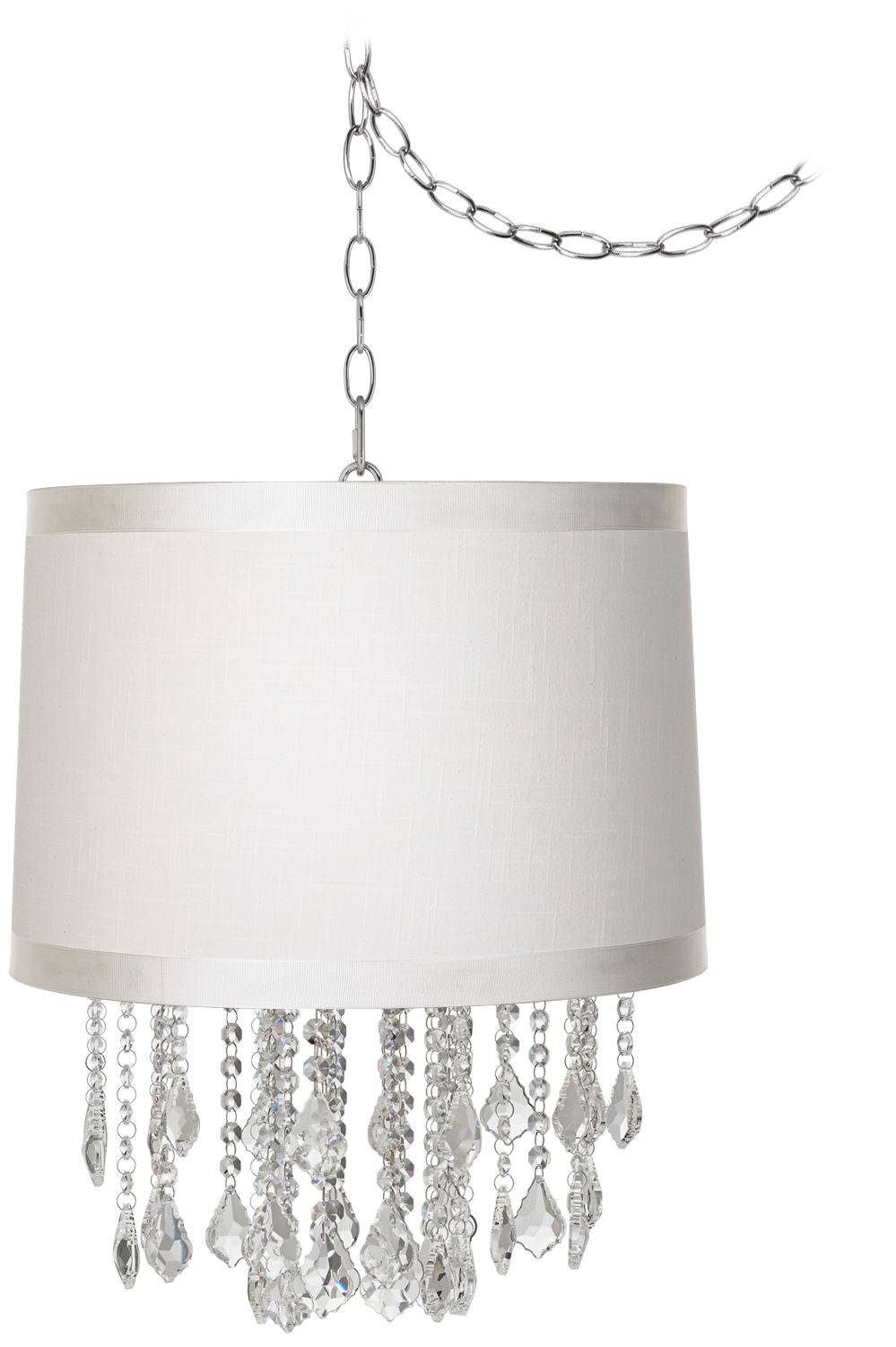 Nicolli Clear 16" Wide Off-White Drum Mini Chandelier
