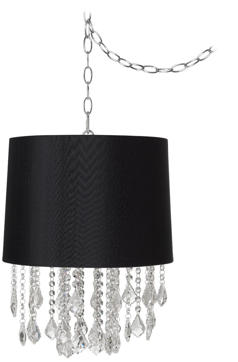 Nicolli Clear 14" Wide Black Drum Mini Chandelier