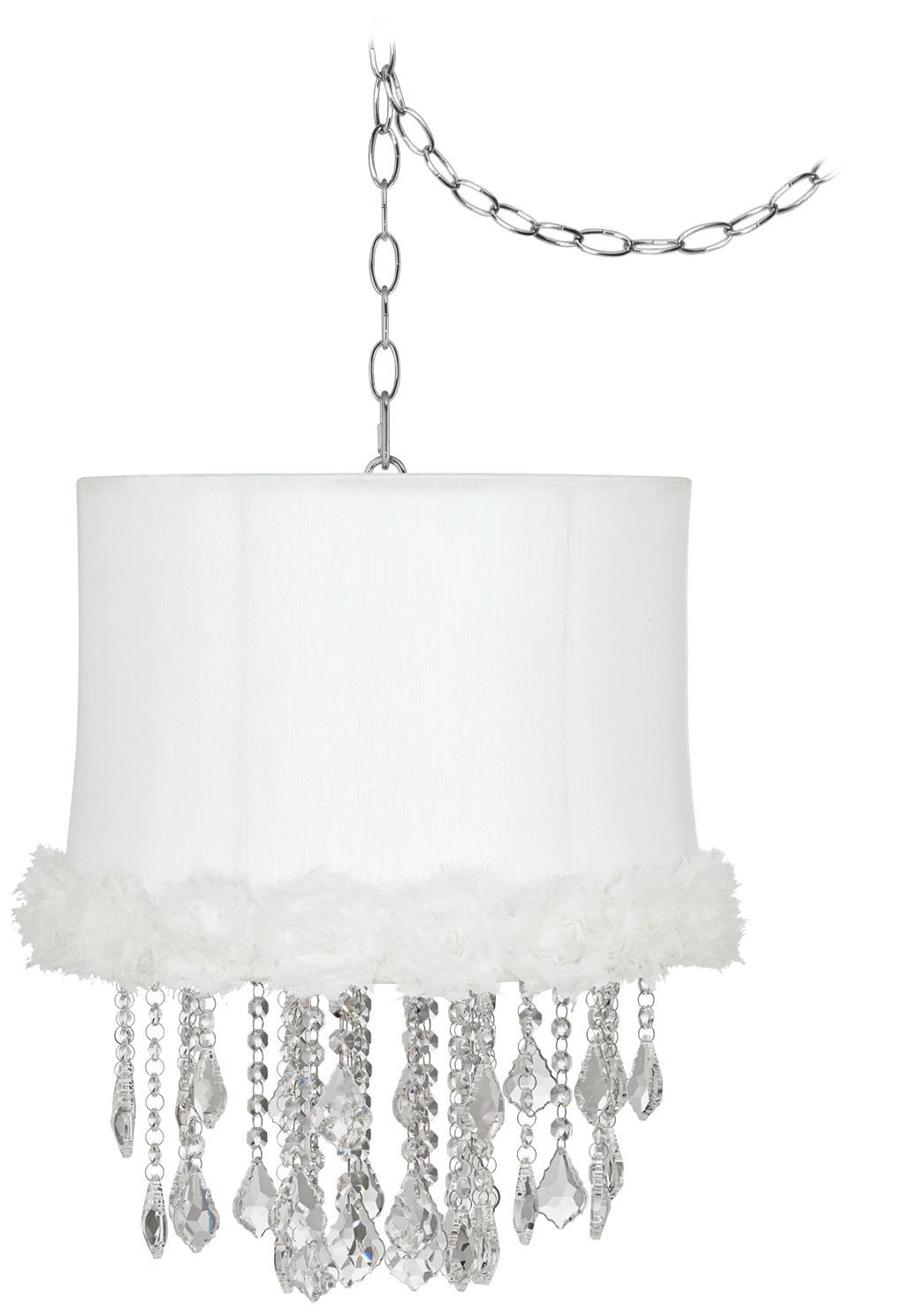 Nicolli Clear 14" Wide White Rosettes Mini Chandelier