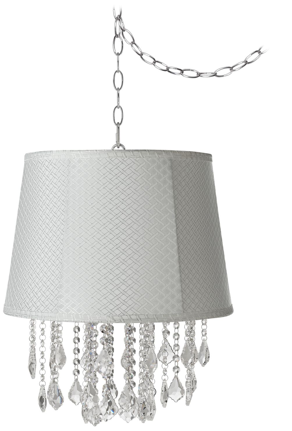 Nicolli Clear 16" Wide White Lattice Mini Chandelier