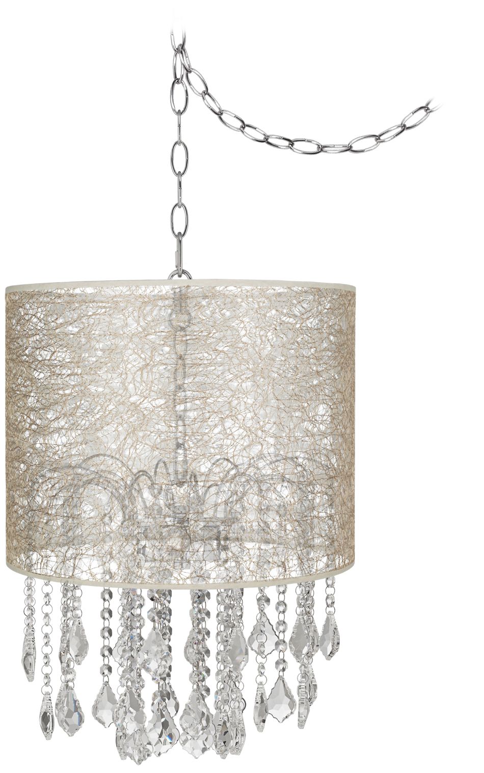 Nicolli Clear 14" Wide Transparent Fiber Mini Chandelier