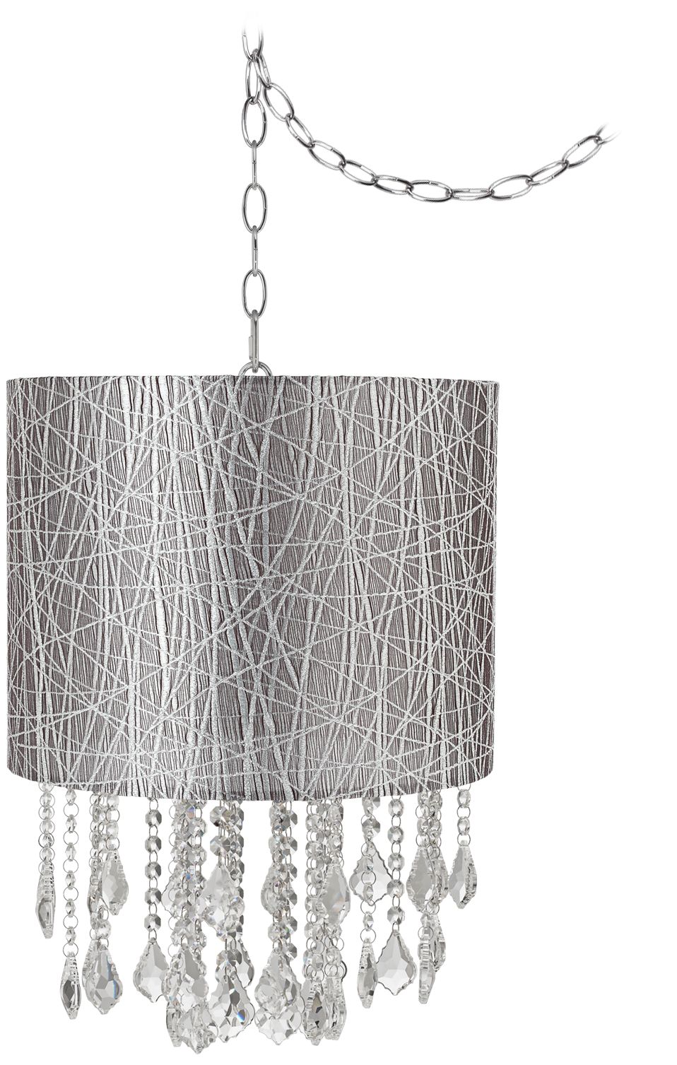 Nicolli Clear 14" Wide Silver Lines Mini Chandelier