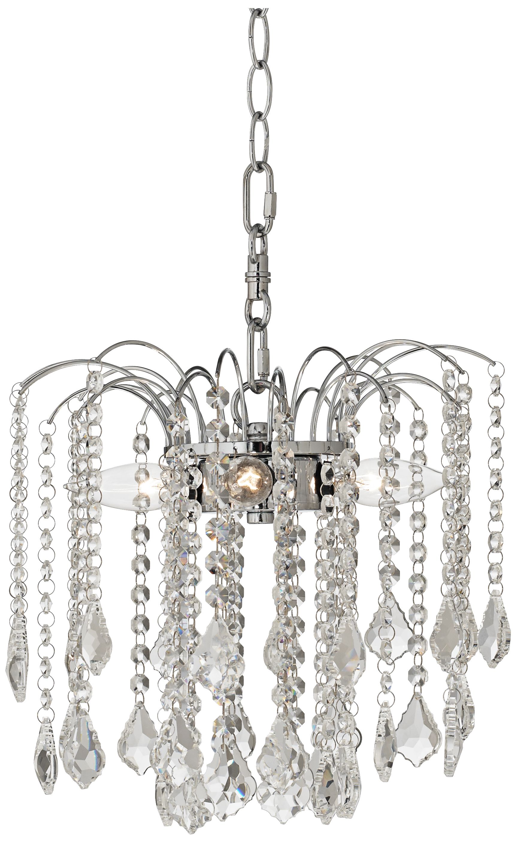 Nicolli Clear Crystal 12" Wide Swag Plug-In Chandelier