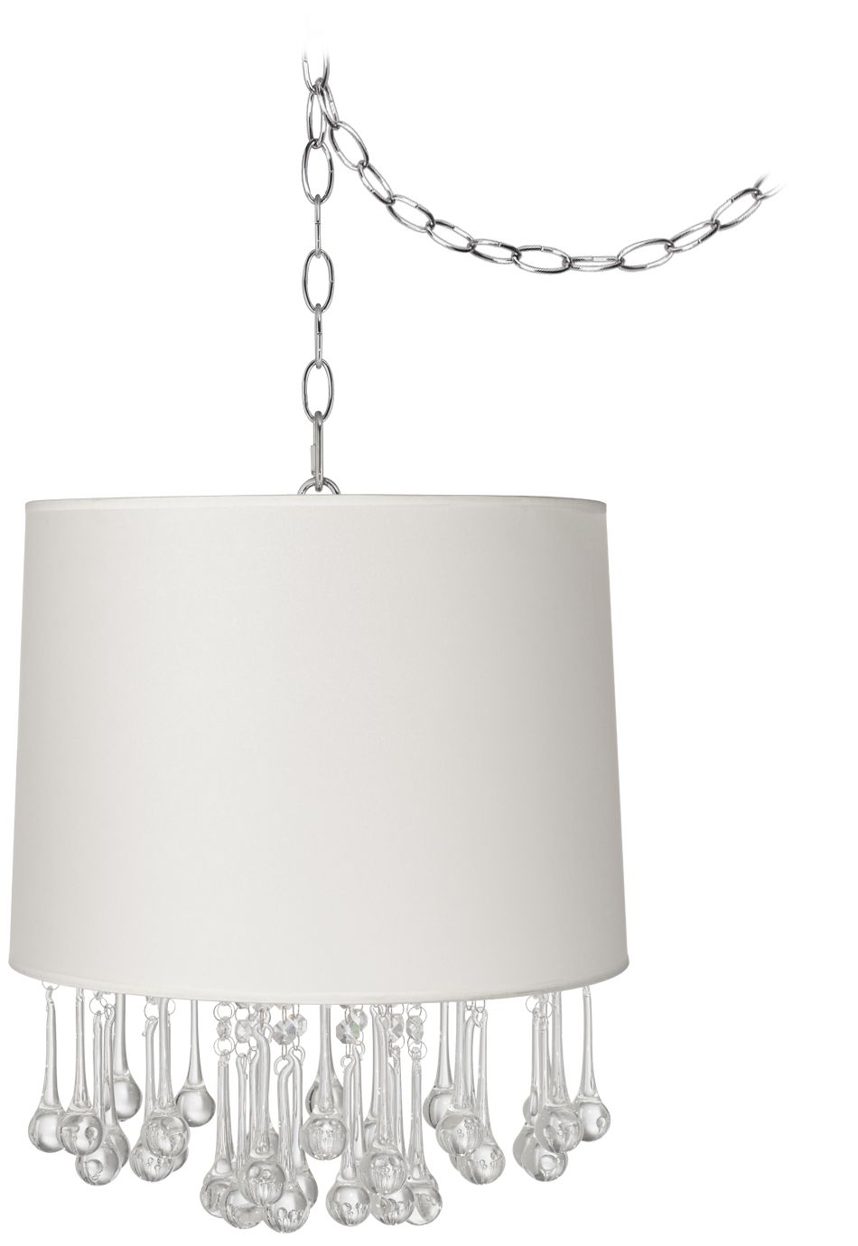 Beatrix Crystal 14" Wide White Drum Mini Chandelier