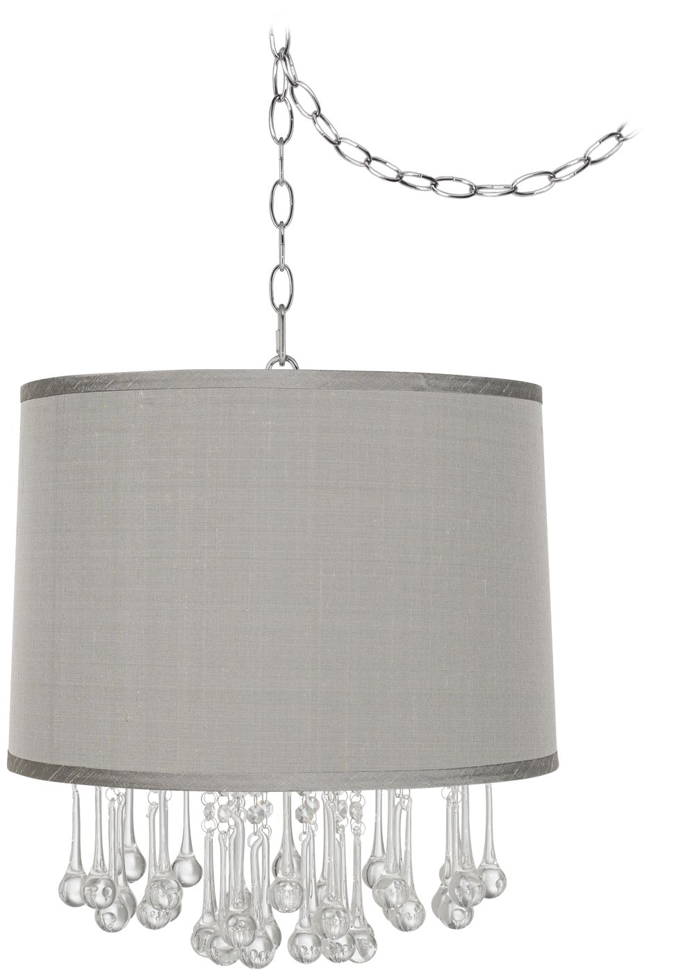 Beatrix Crystal 16" Platinum Gray Wide Mini Chandelier