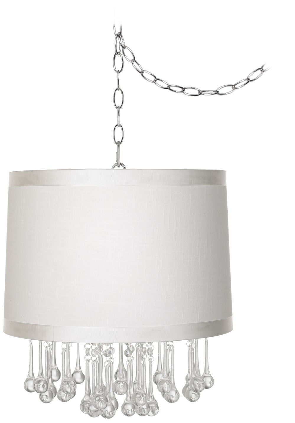 Beatrix Crystal 16" Wide Off-White Drum Mini Chandelier