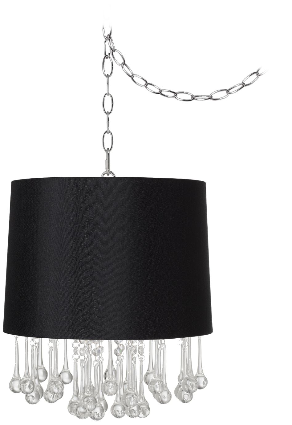 Beatrix Crystal 14" Wide Black Drum Mini Chandelier