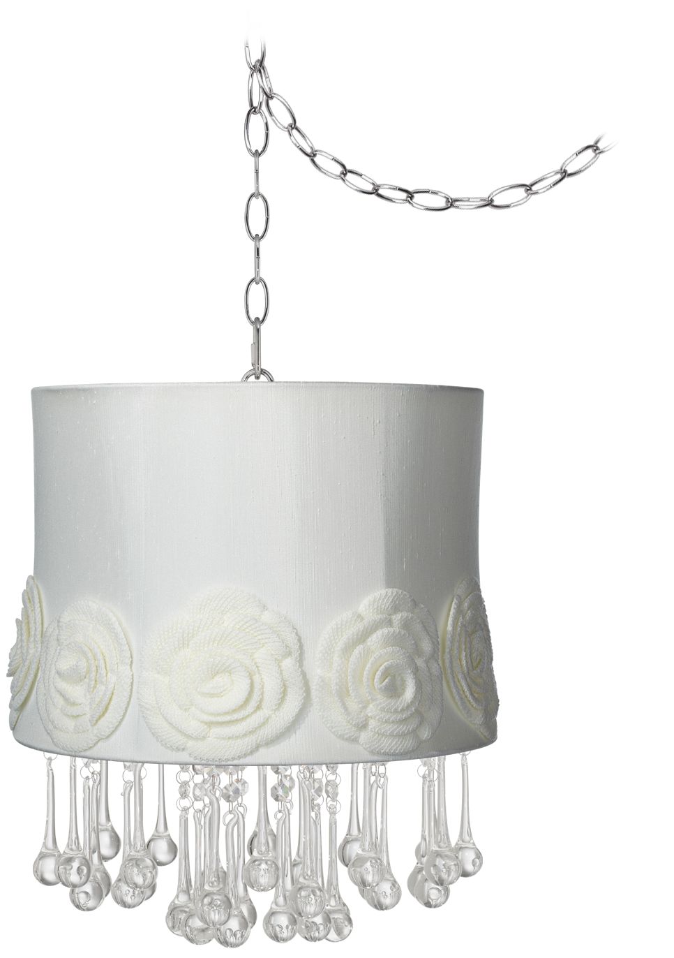 Beatrix Crystal 14" Wide Crochet Flower Mini Chandelier