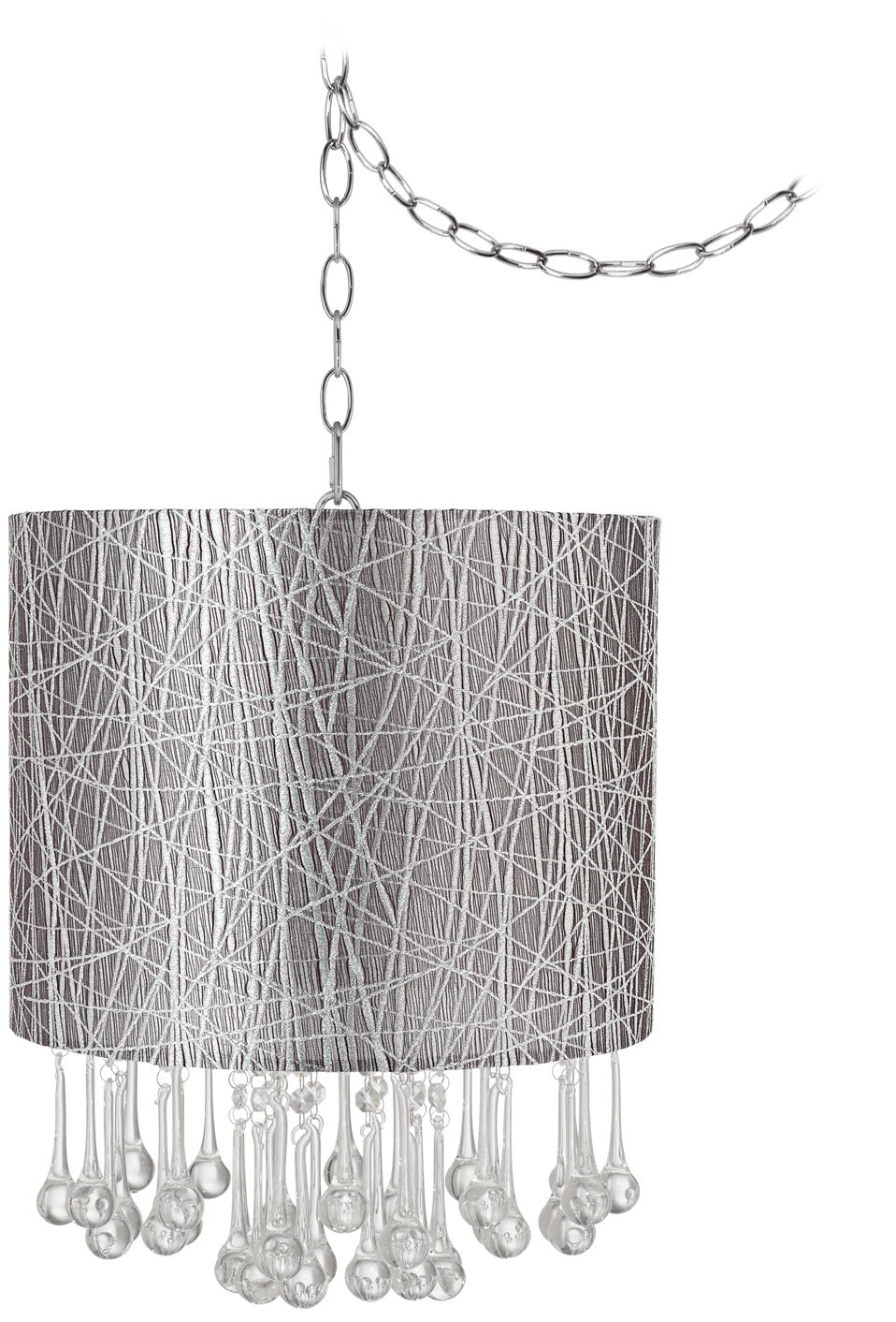 Beatrix Crystal 14" Wide Silver Lines Mini Chandelier