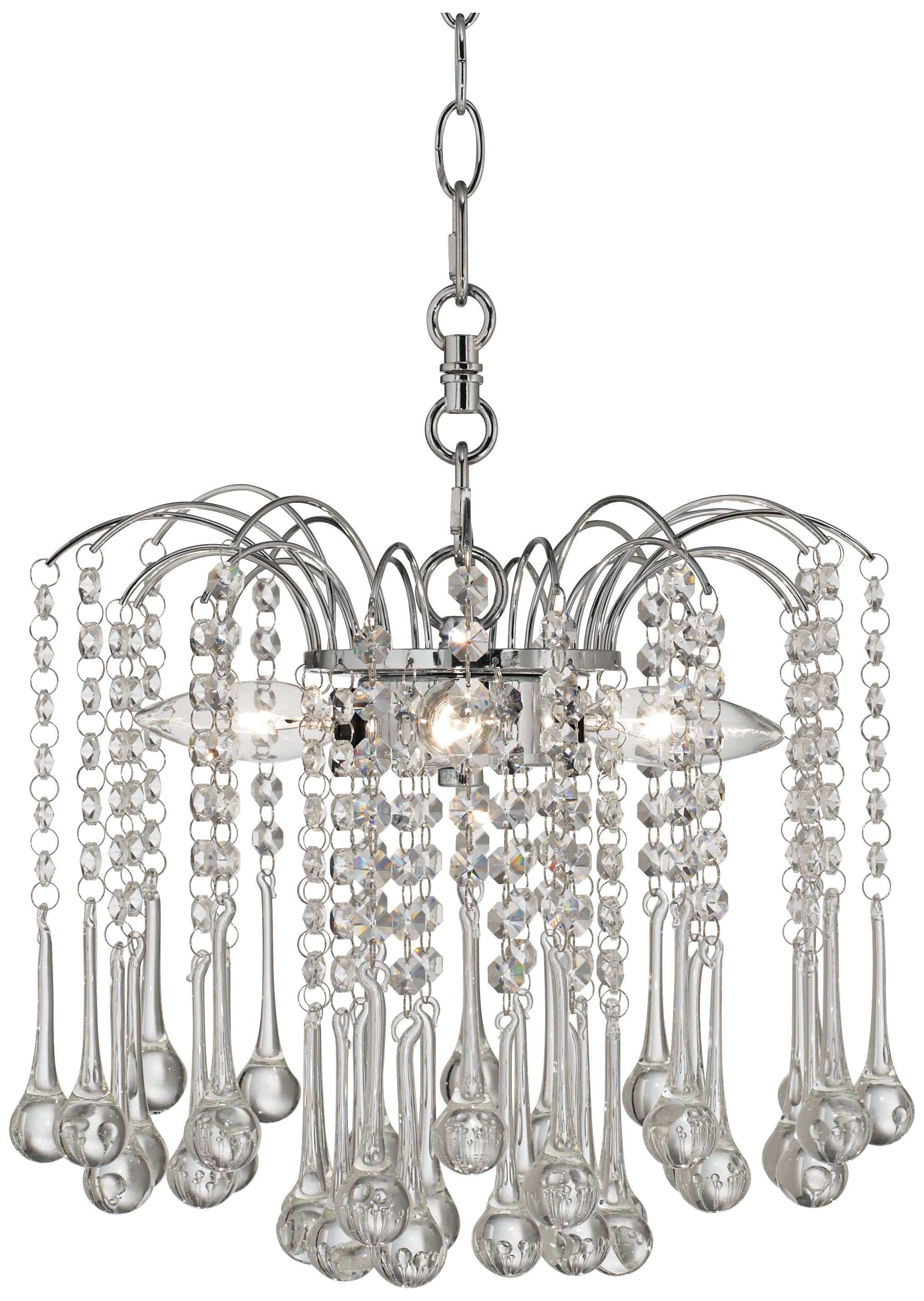 Beatrix Clear Crystal 12" Wide Swag Plug-In Chandelier