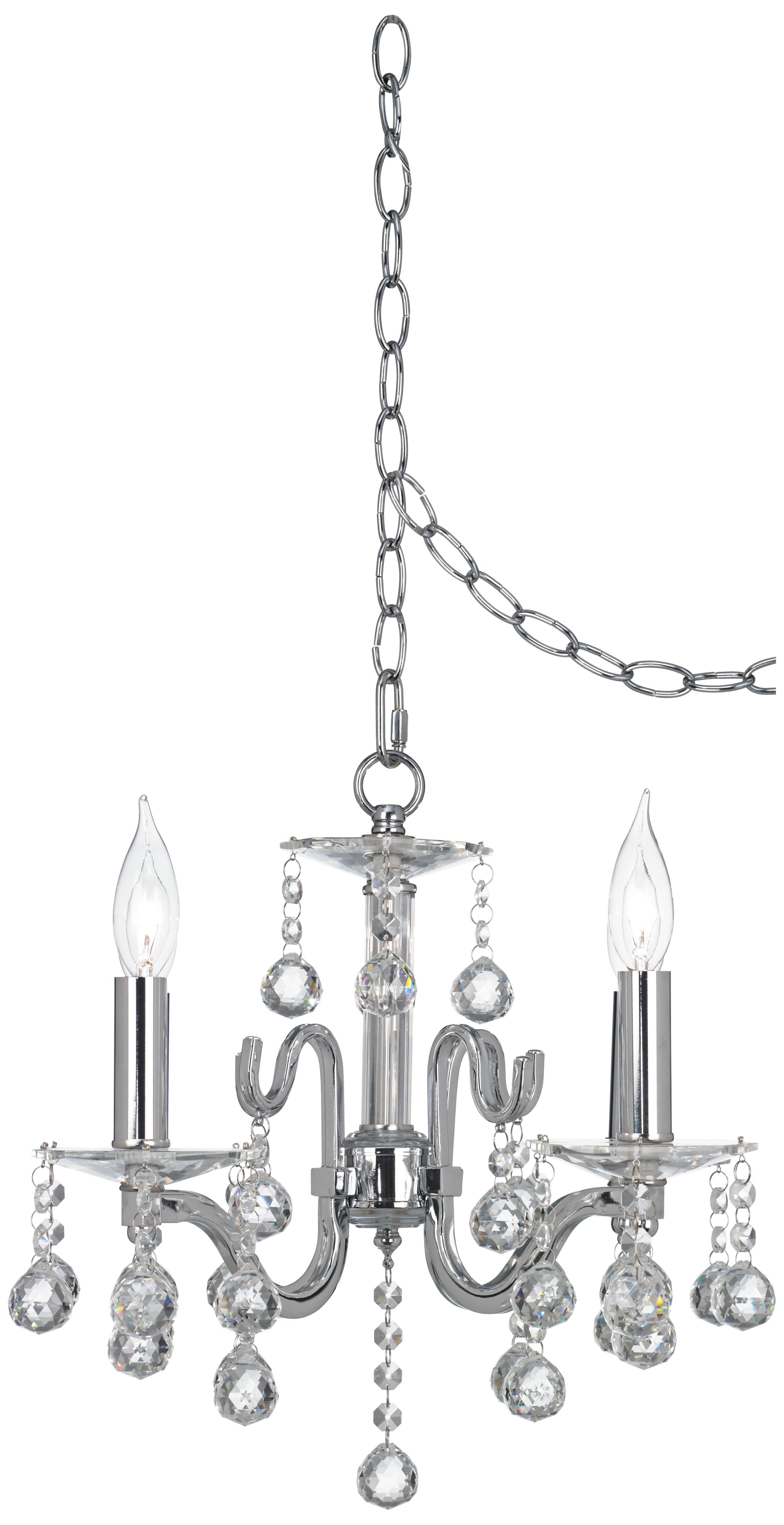 Quatre 16" Wide Clear Crystal Swag Chandelier