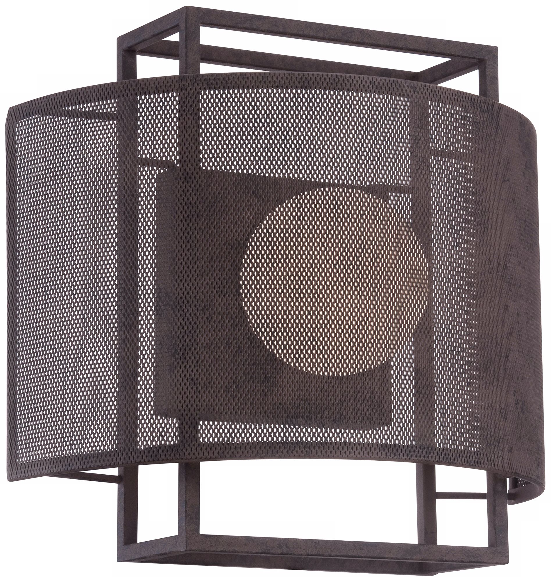 Amp 10 3/4" Wide Rust Mesh Wall Sconce