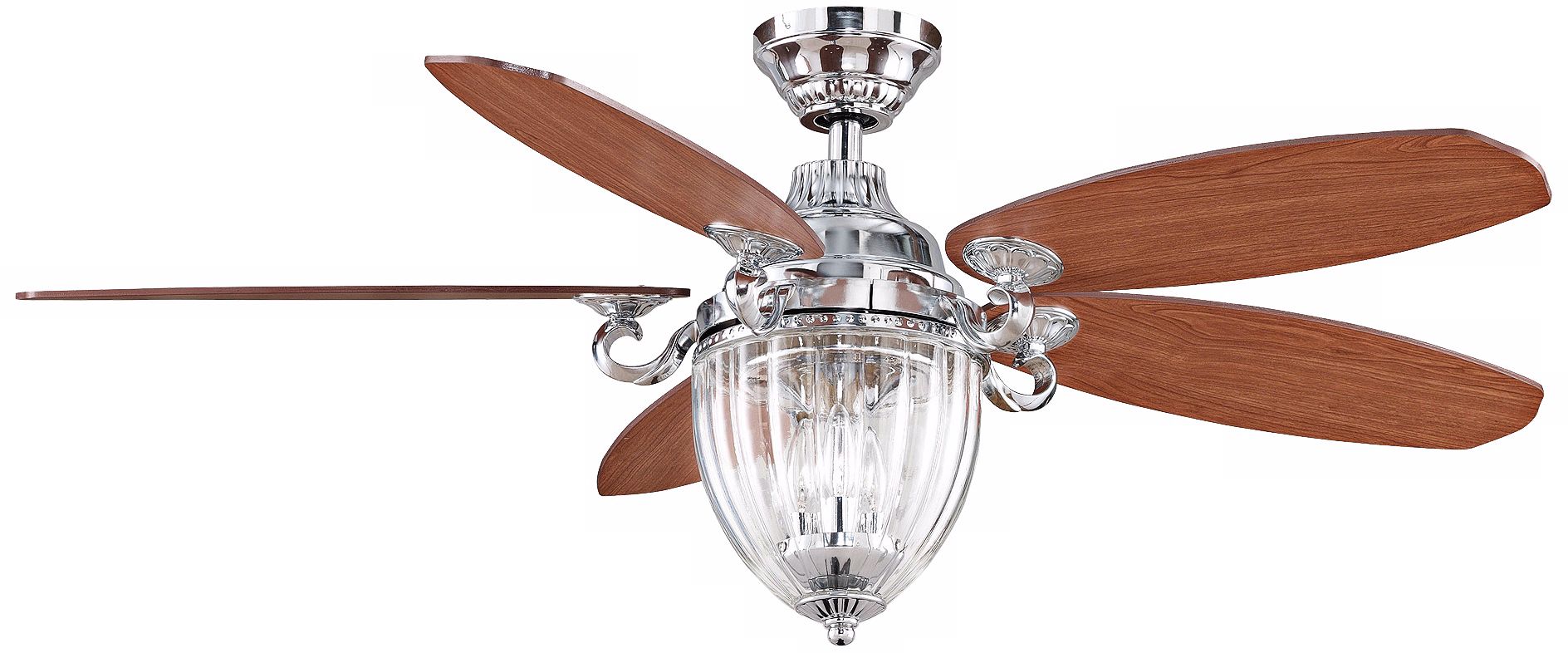 52" Fanimation Stonehill Chrome Ceiling Fan with Light Kit