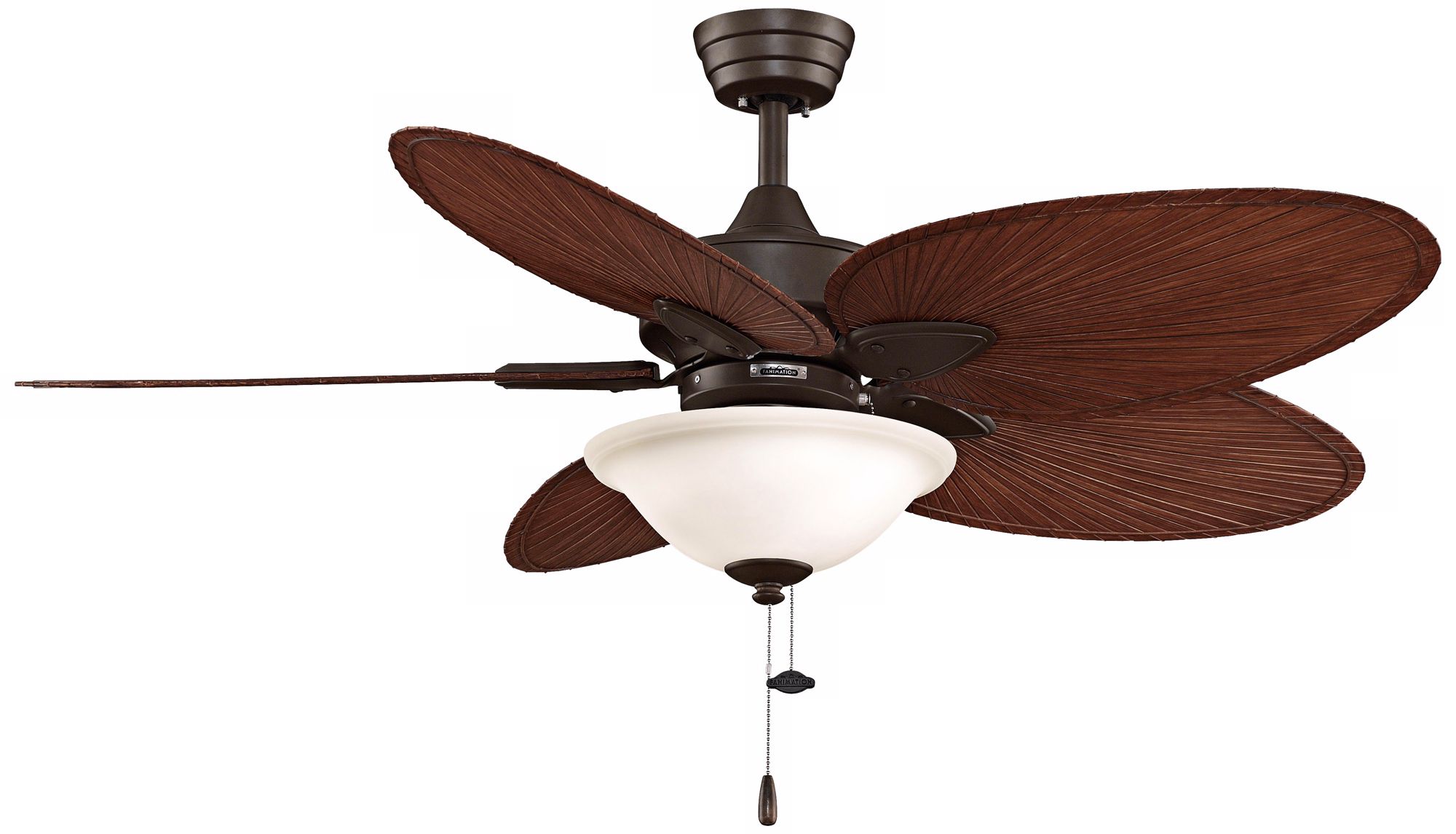 52" Windpointe Red Palm Bronze Ceiling Fan with Light