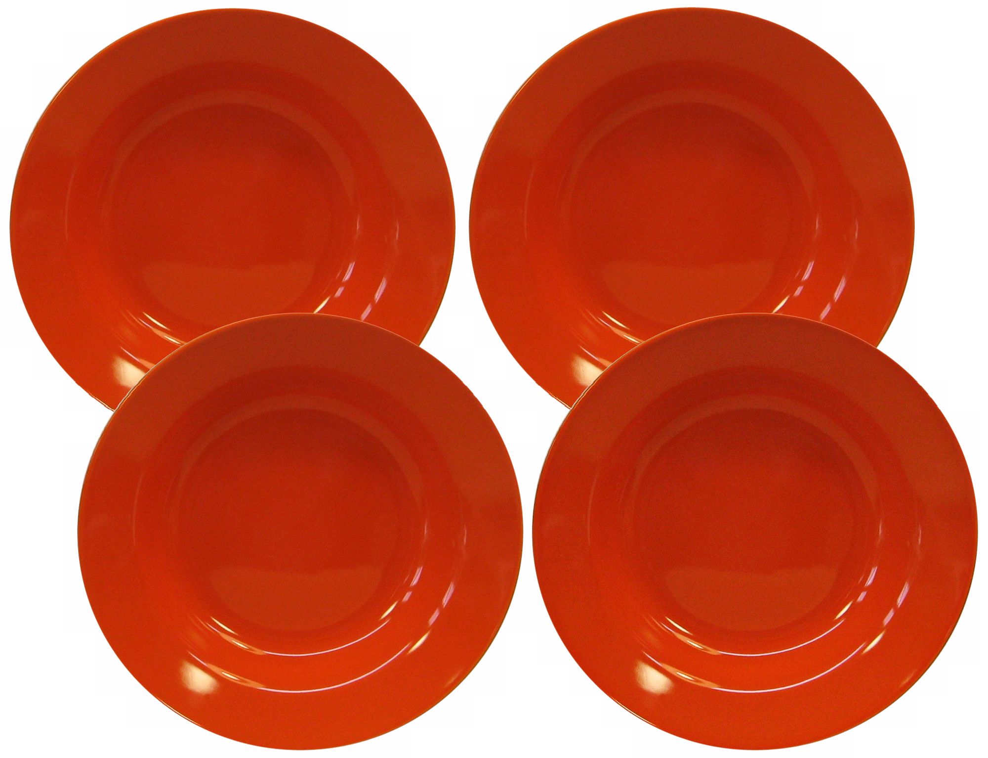 Set of 4 Fun Factory Orange Soup Plates