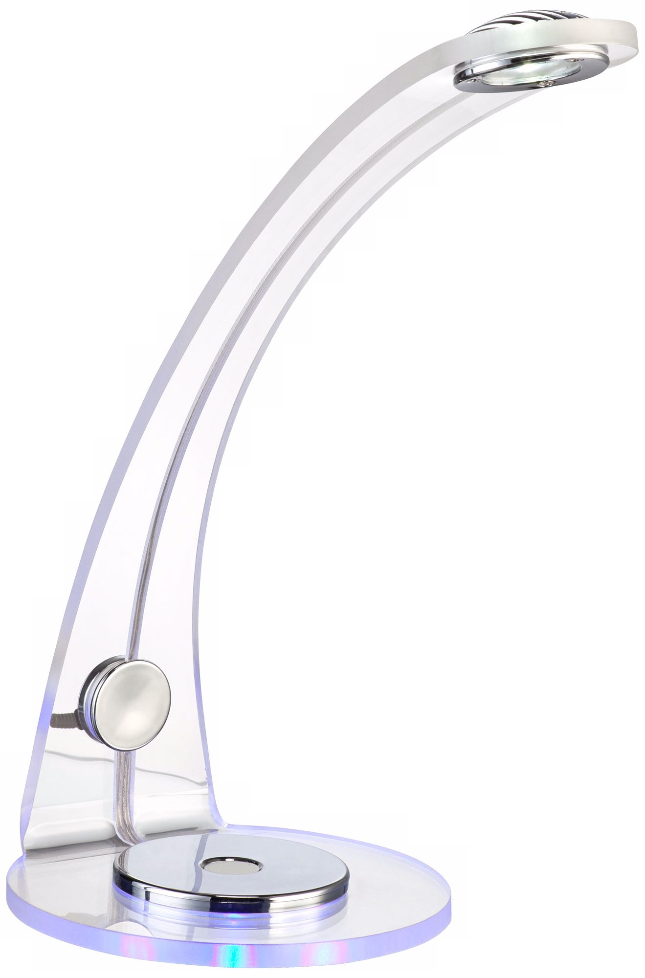 Acrylic and Chrome Swoop LED Desk Lamp with Night Light