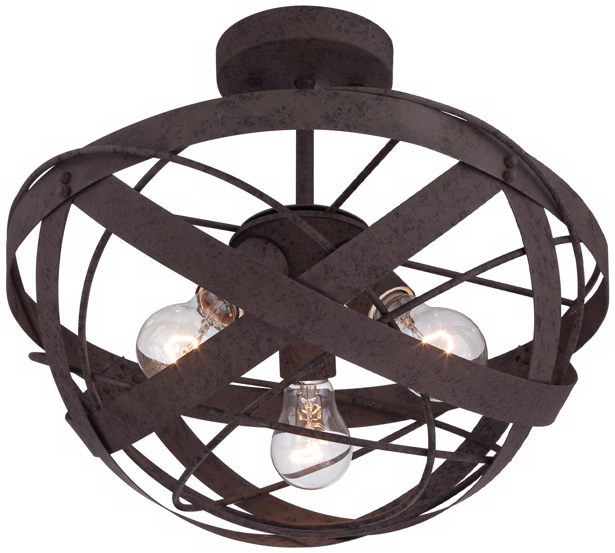 Orbital Weave 15 3/4" Wide Rust Metal Ceiling Light